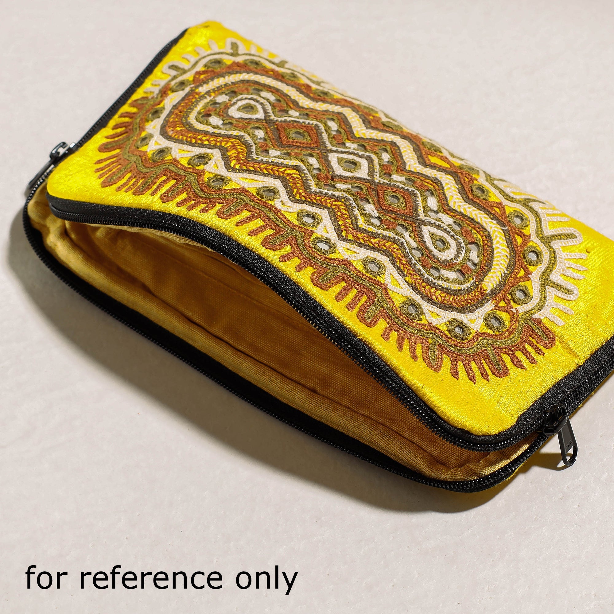 Black - Kala Raksha Rabari Hand Embroidery Toiletry Pouch - view 2