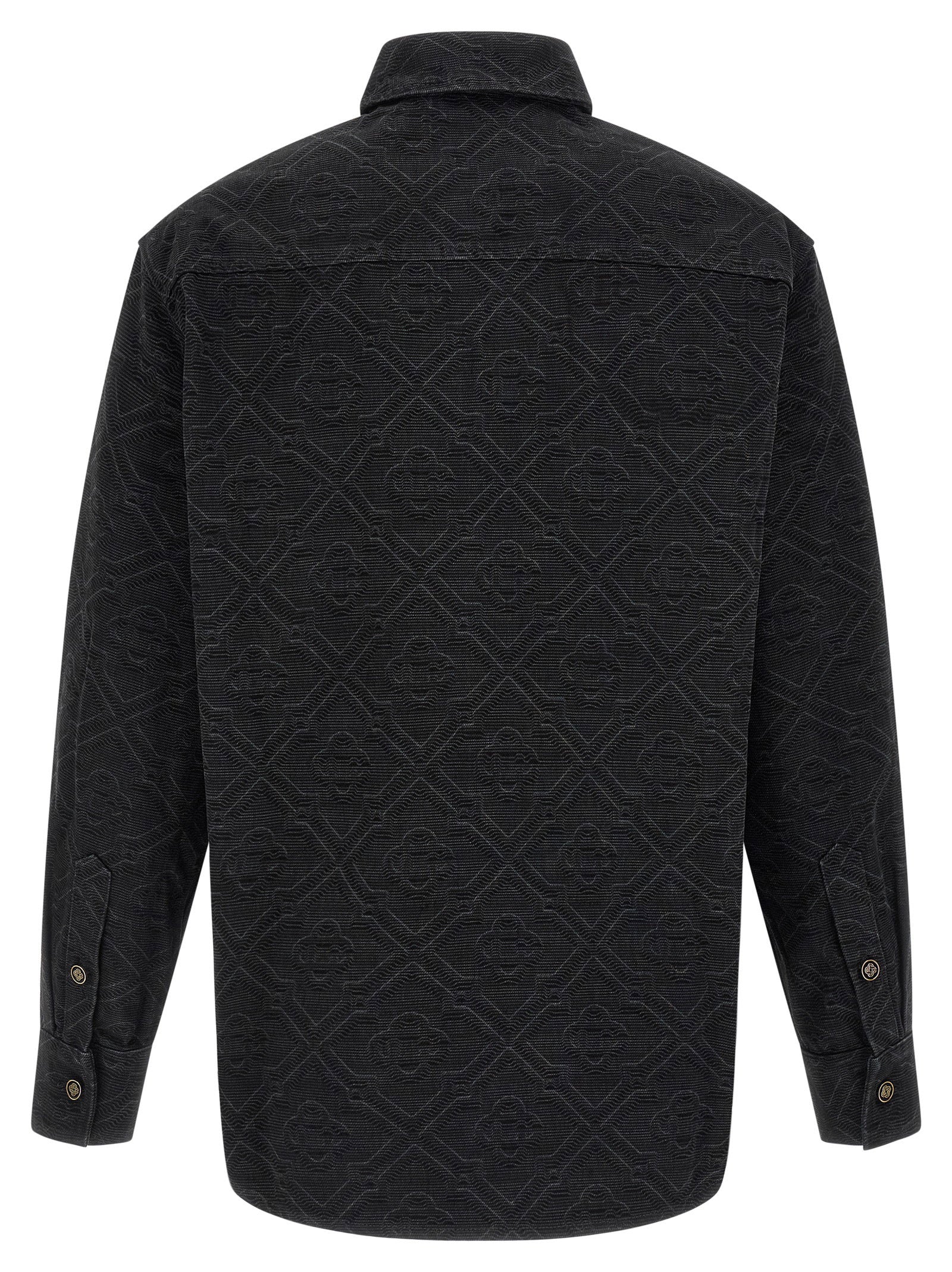 Casablanca Laser Monogram Denim Overshirt – 100% cotton - view 2