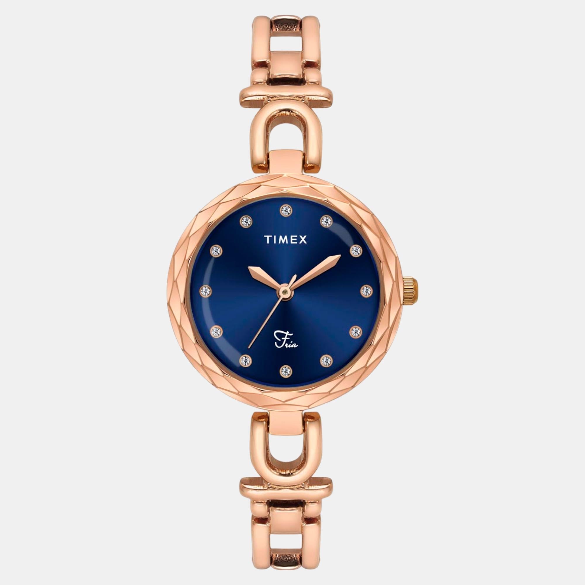 Timex Fria Women Quartz Blue Dial Analog Brass Watch TWEL19901