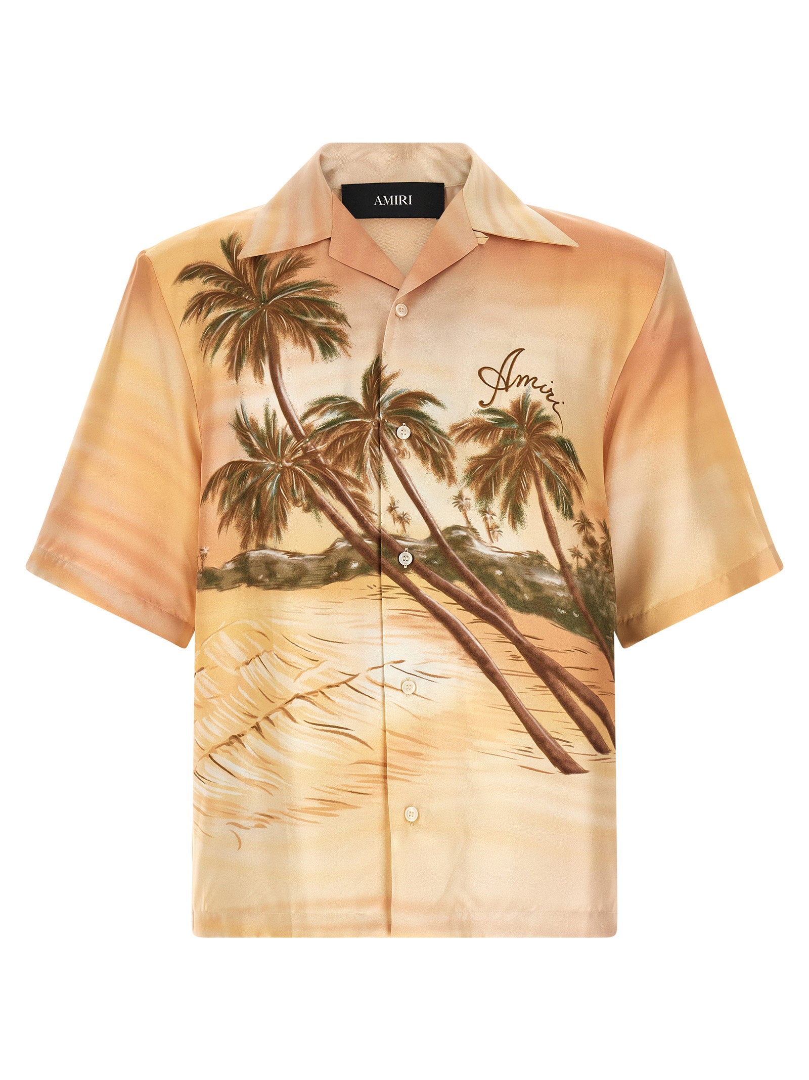 Amiri Palms Se Camp Bowling Shirt – 100% silk