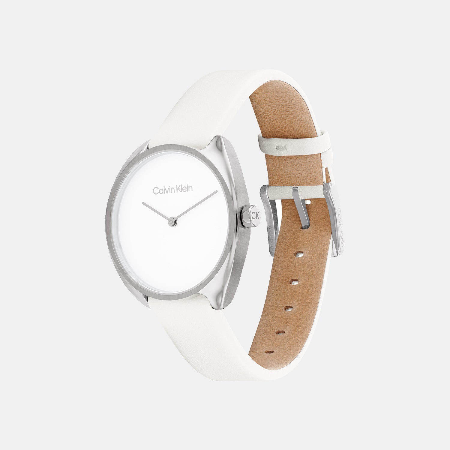 Calvin Klein Ck Adorn Women Quartz White Dial Analog Leather Watch 25200274 - view 2
