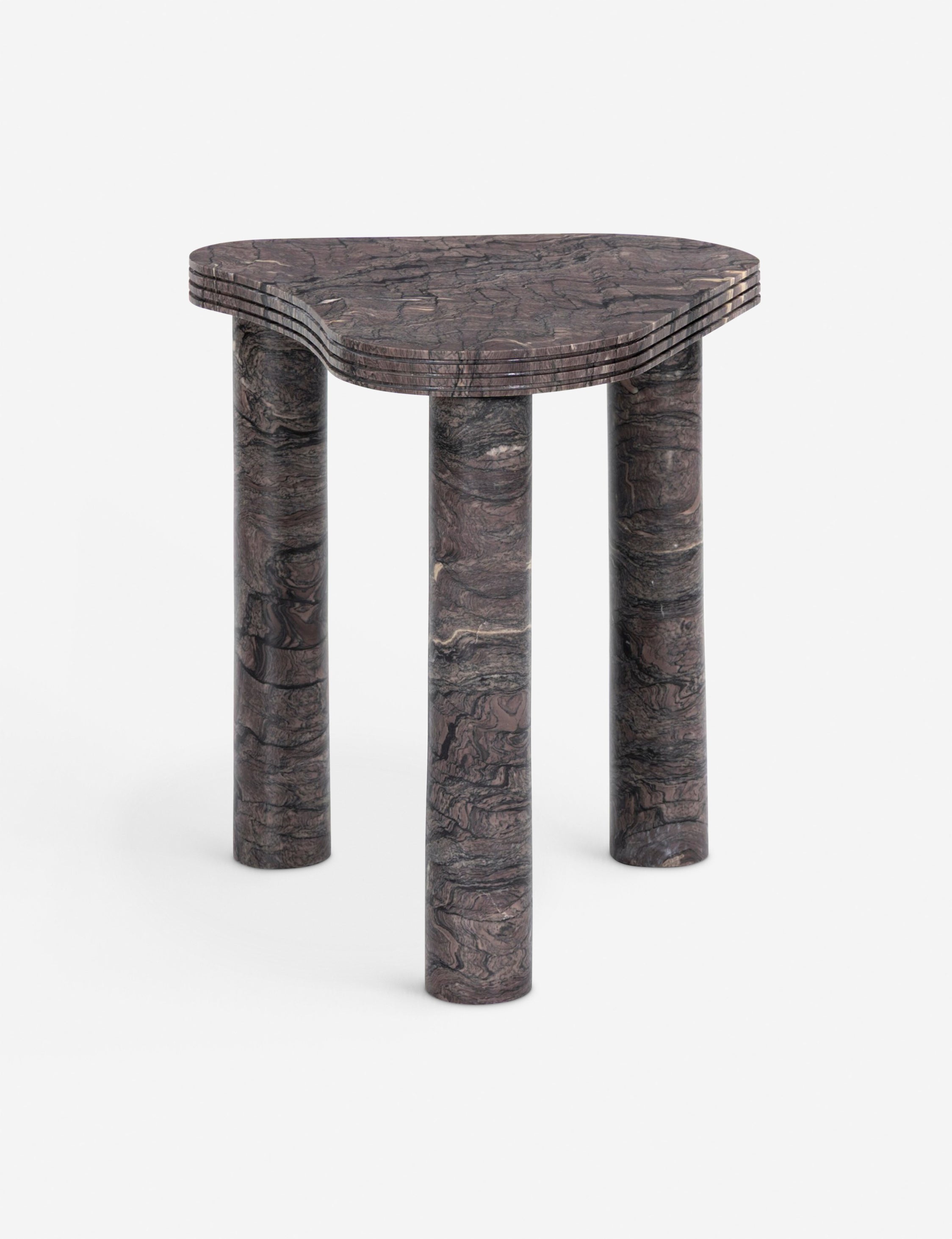 Lulu and Georgia Pino Side Table – Plum Marble