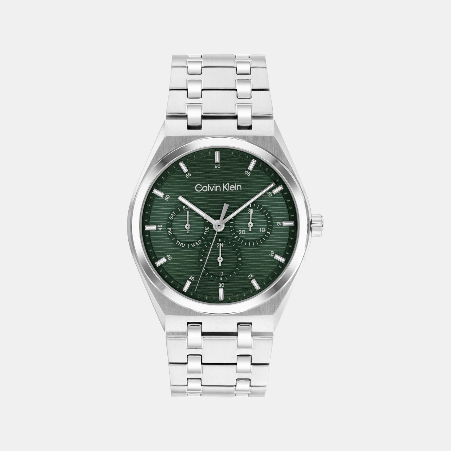 Calvin Klein Ck Motion Men Quartz Green Dial Multi-Function Stainless Steel Watch 25200521