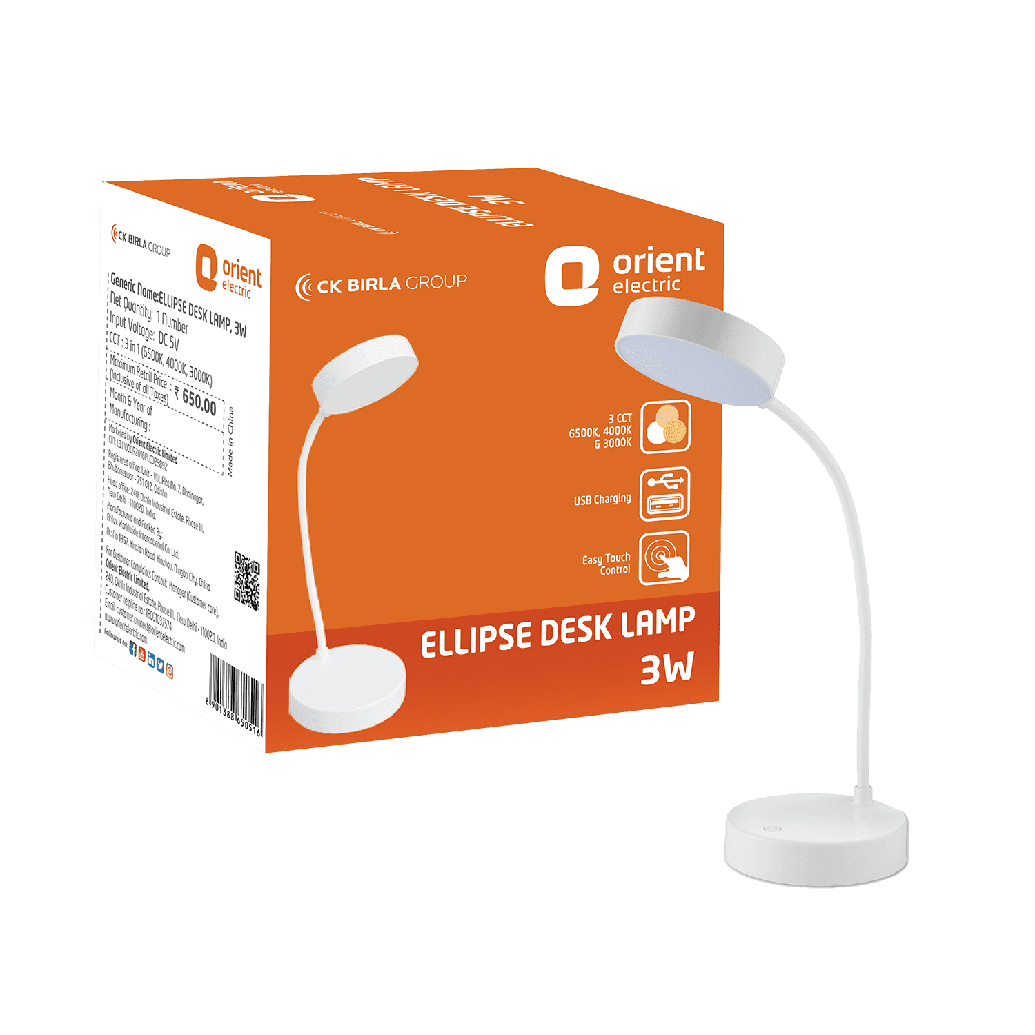Orient Electric Ellipse Emergency Desk Lamp for Study - view 9