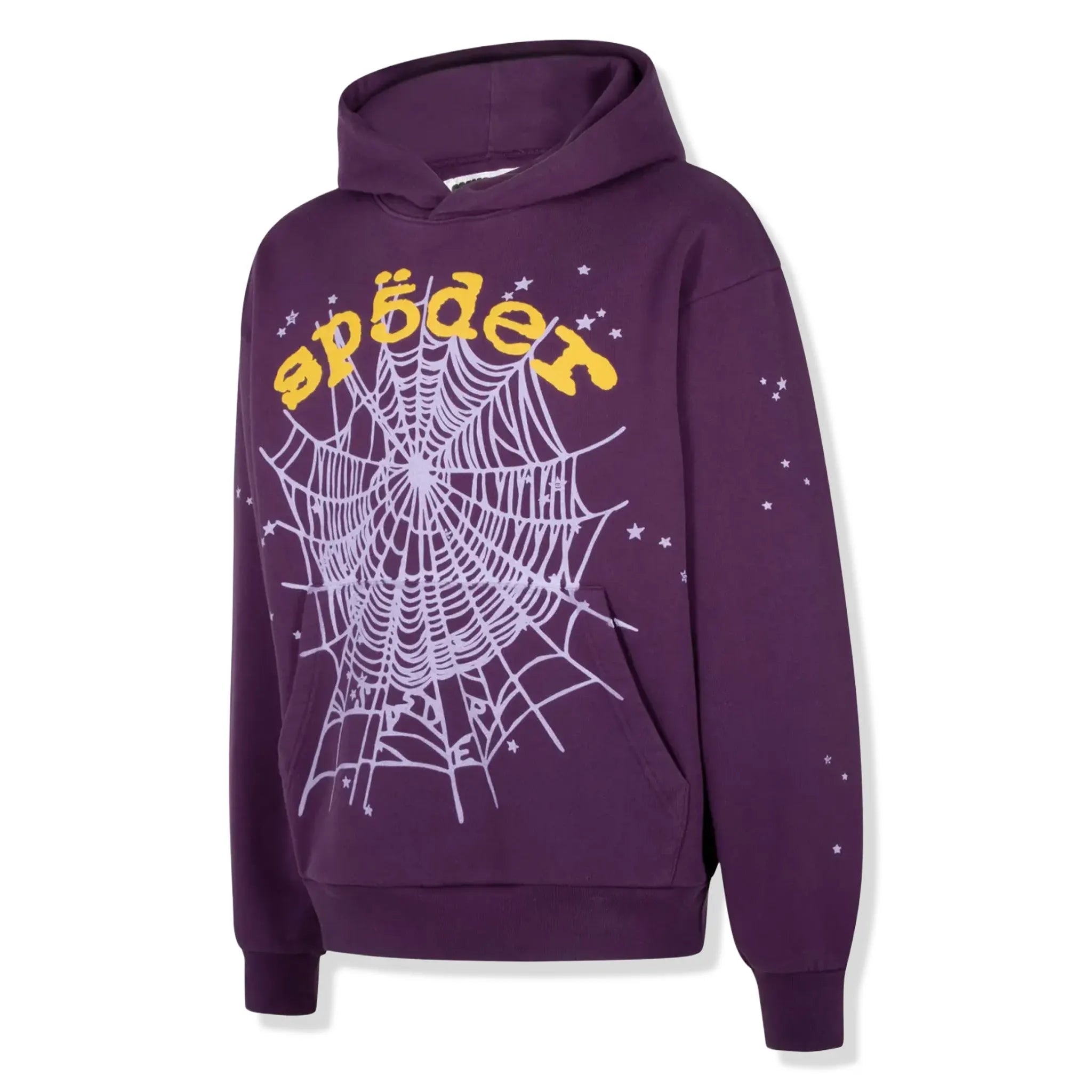 Sp5der Star OG Web V2 Purple Hoodie - view 3
