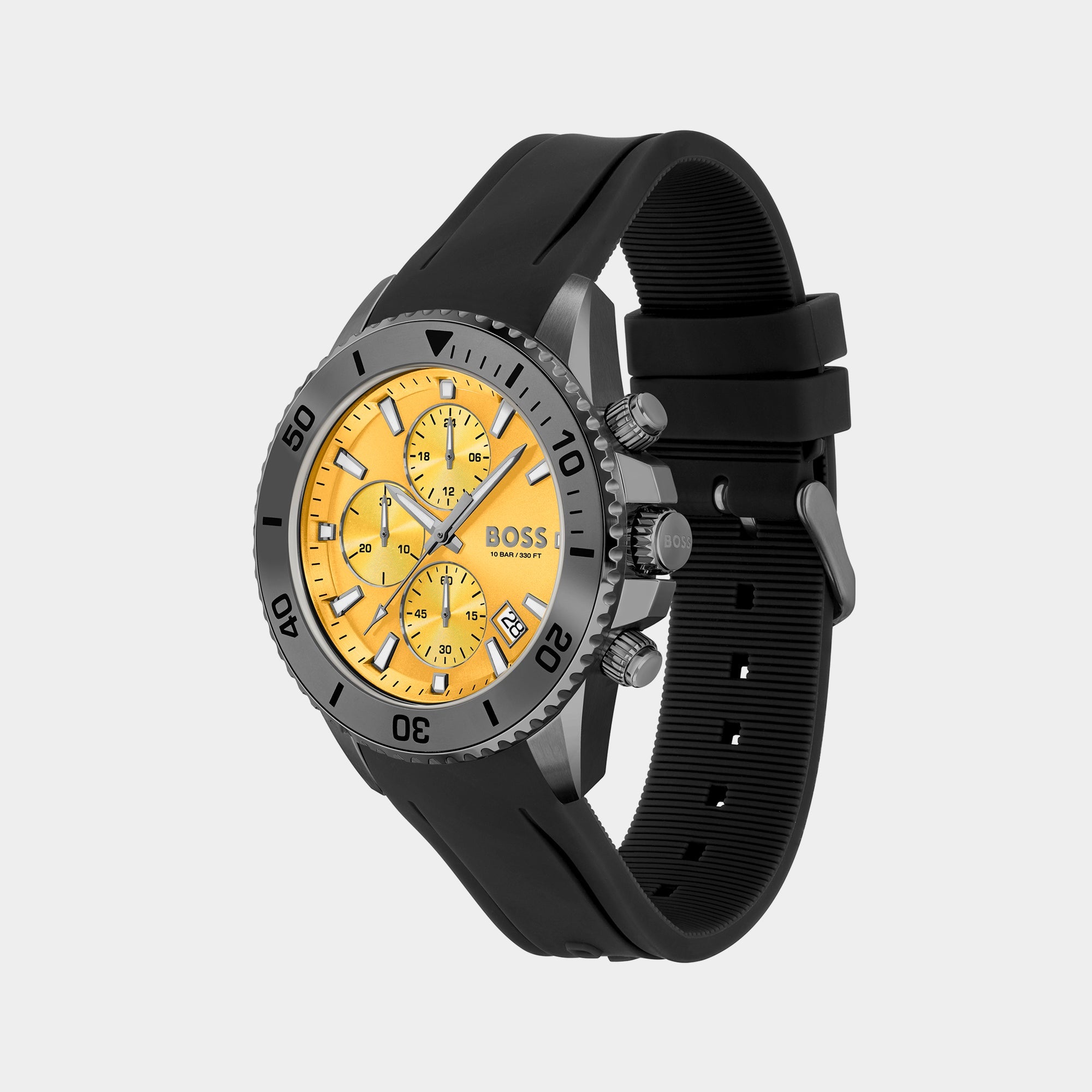 Boss Admiral Men Quartz Yellow Dial Chronograph Silicone Watch 1513968 - view 2