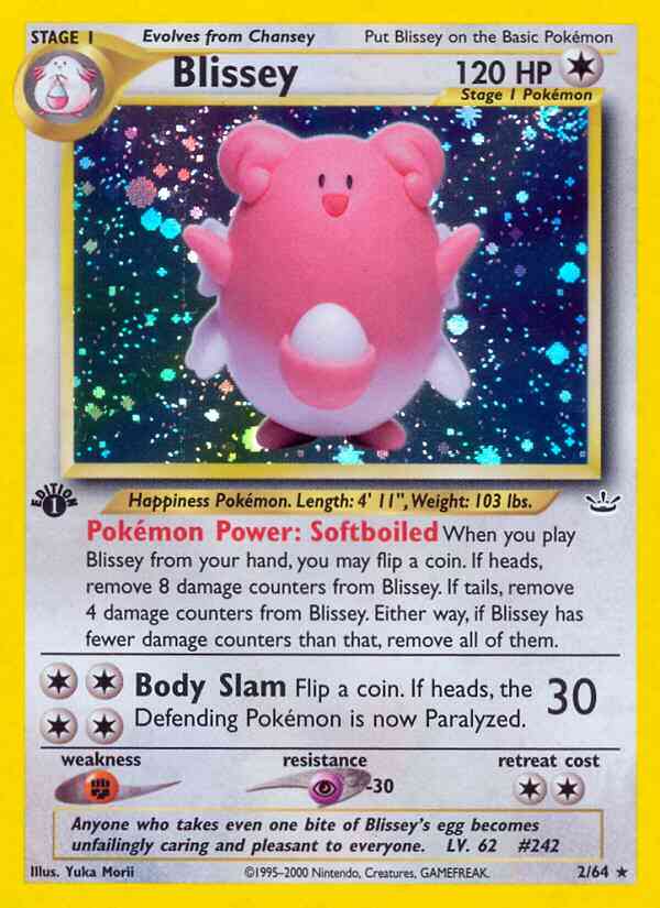 1st edition neo3-2 – Pokémon Blissey - 2/64 - Rare - 1st Edition [neo3-2] [Holo]