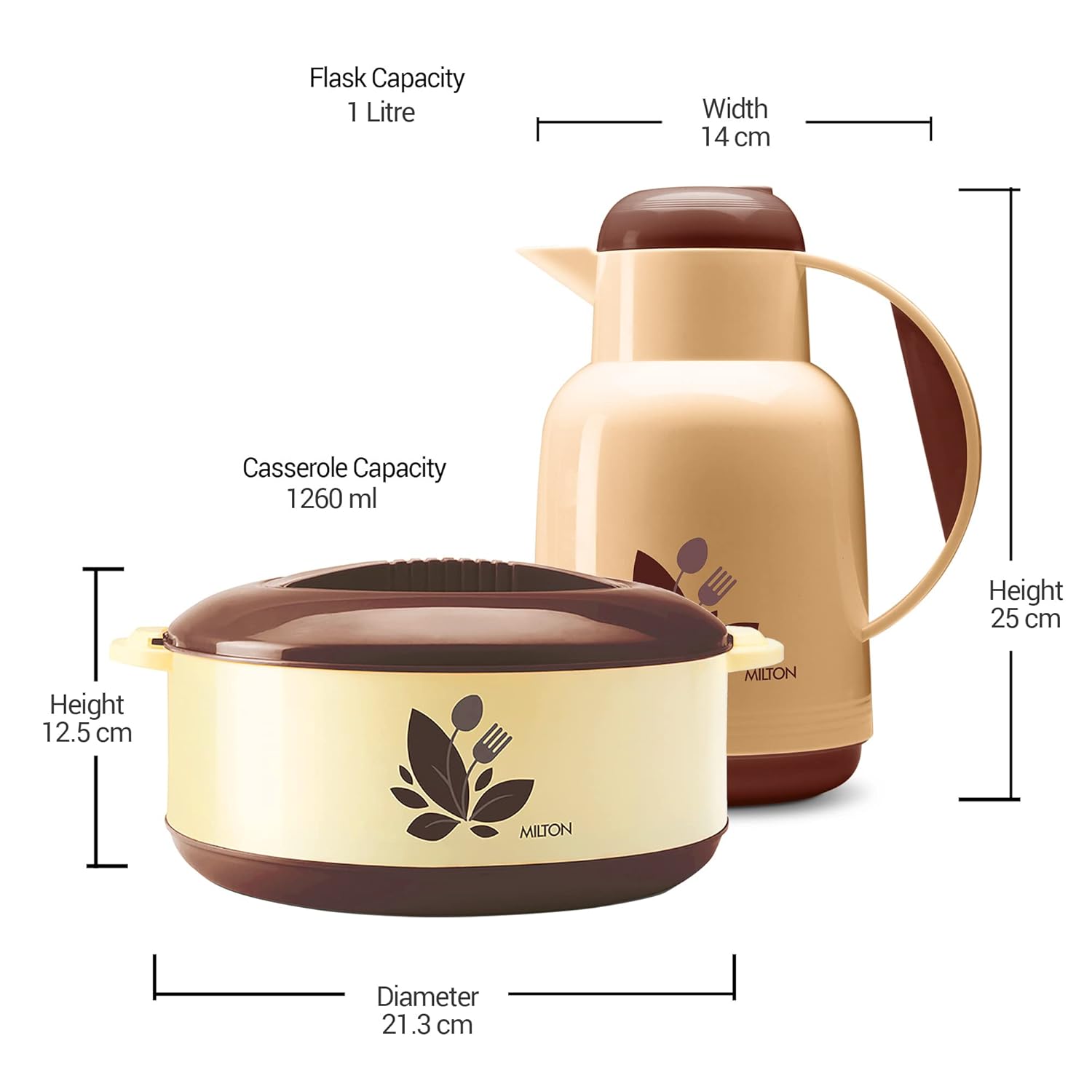 Milton Trophy Gift Set New Orchid 1500 Casserole 1260 ml + Nancy 1000 Flask 1 Liter | Set of 2 Pcs - view 6
