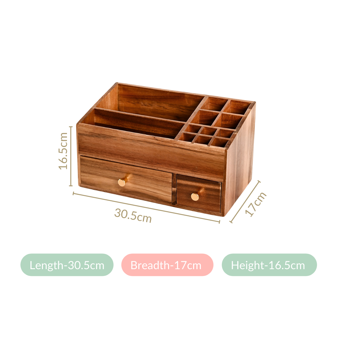 Nestasia Acacia Wood Makeup Organiser Box For Dressing Table - view 4