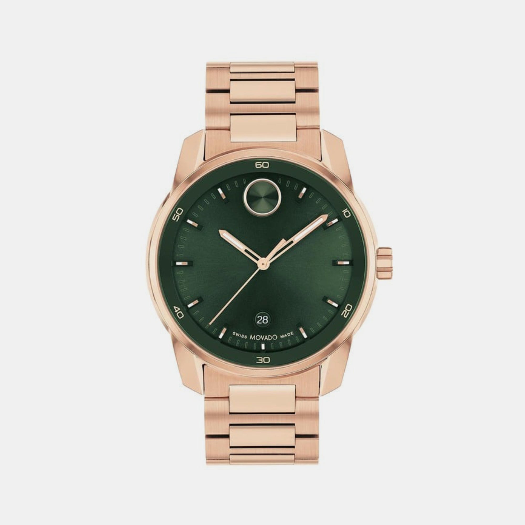 Movado Bold Verso Men Quartz Green Dial Analog Stainless Steel Watch 3601138