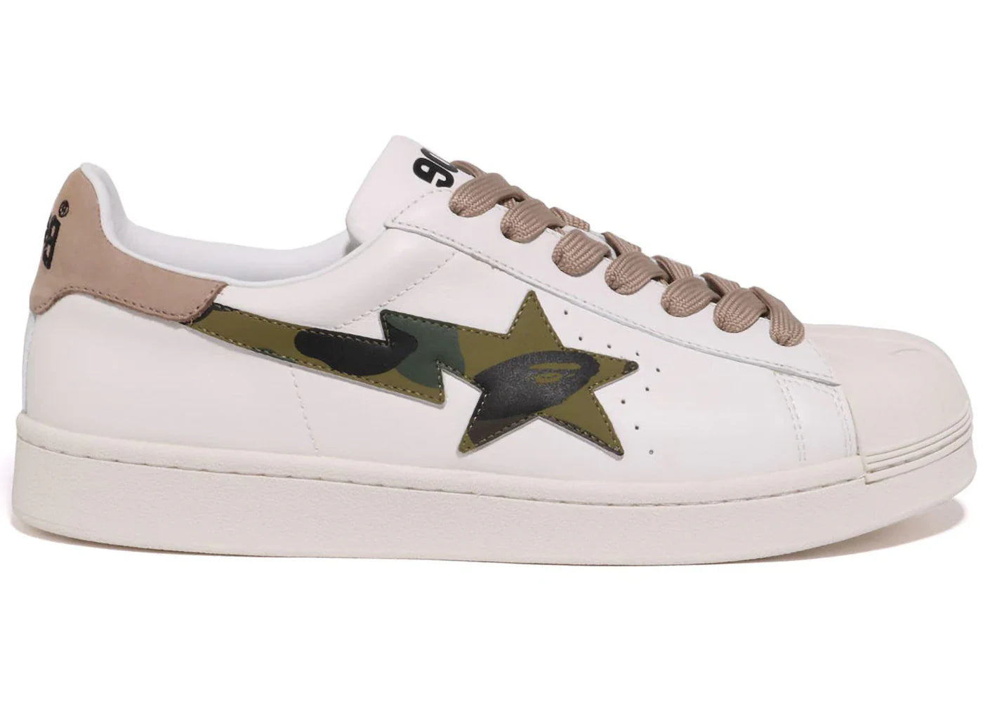 BAPE A Bathing Ape Skull Sta White Beige