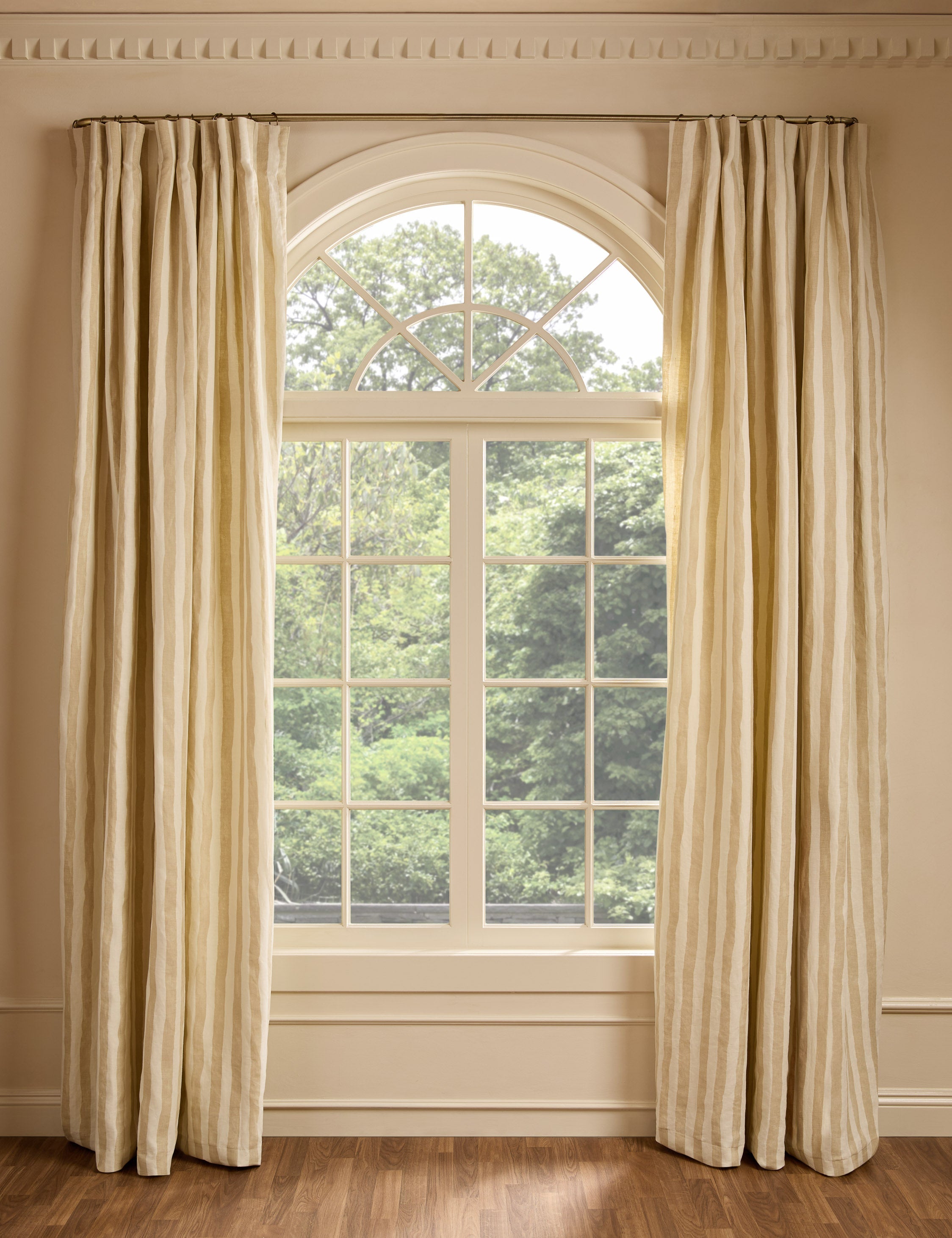 Lulu and Georgia Painterly Stripe Pleated Curtain Panel by Sarah Sherman Samuel - view 2