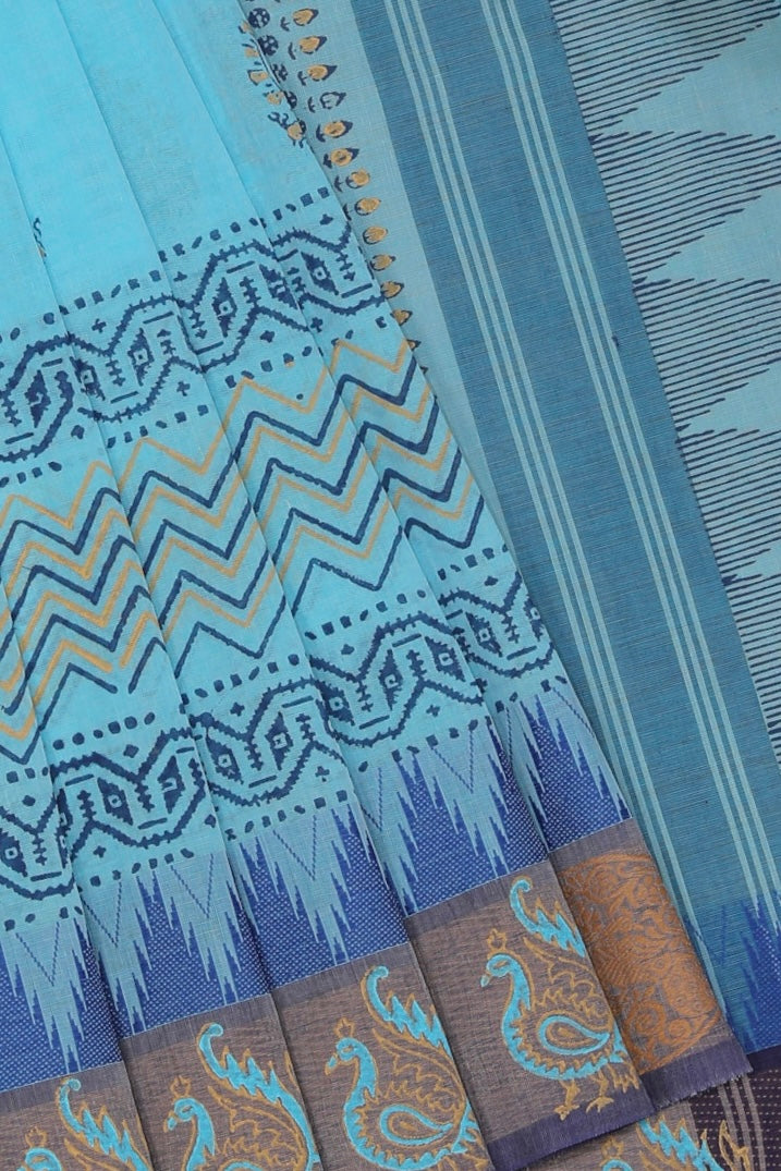Kalanjali Ethnics Hand block printed cotton saree