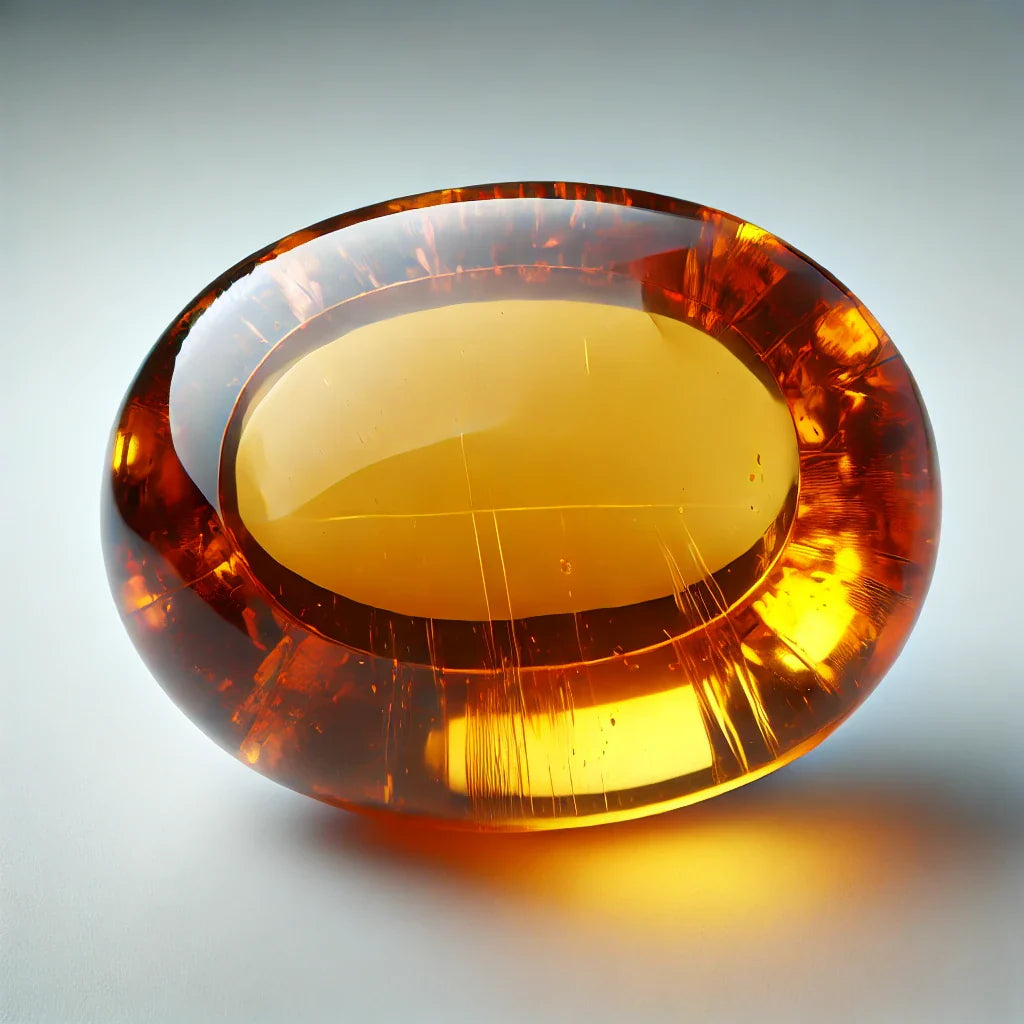 Gemsmantra Certified Amber 4.74 carat Oval