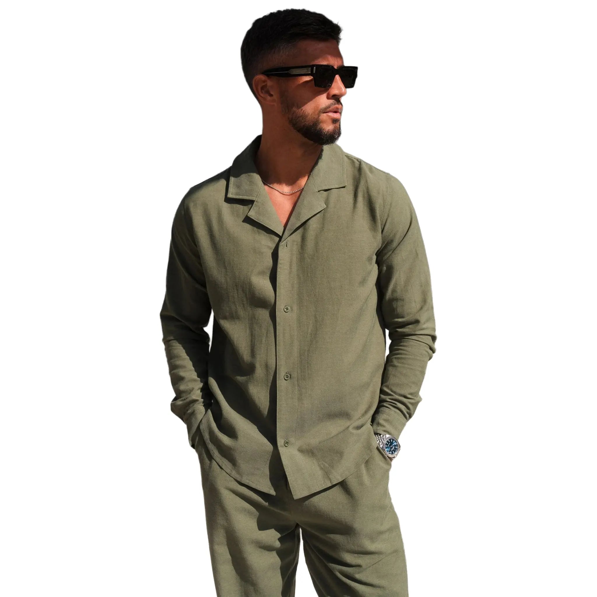 L s shirt – Belier Olive Linen L/S Shirt