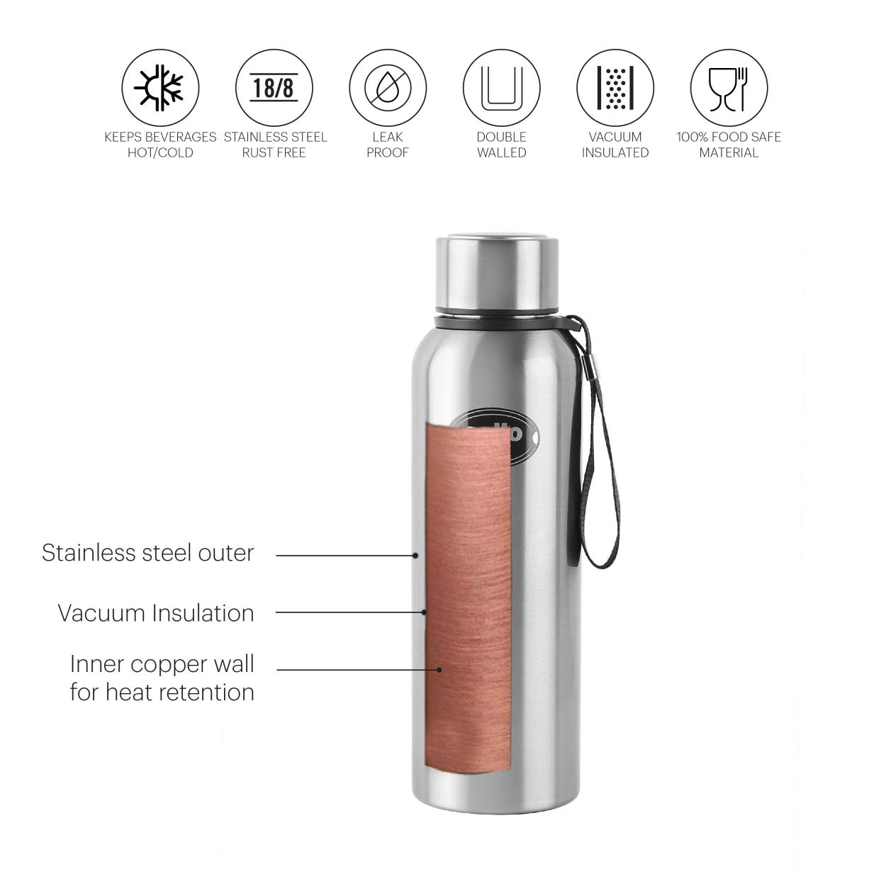 Cello Kent Flask, Vacusteel Water Bottle, 750ml - view 3
