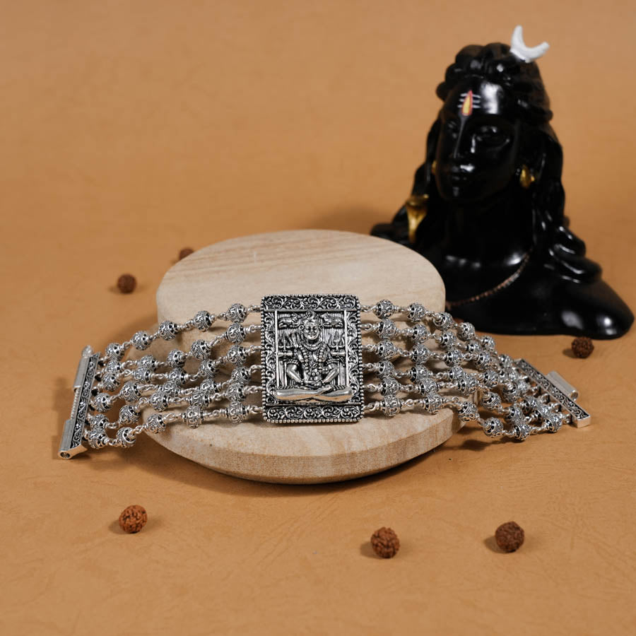 Prinjal Jewellers Shiva Six Line Silver Bracelet - view 2
