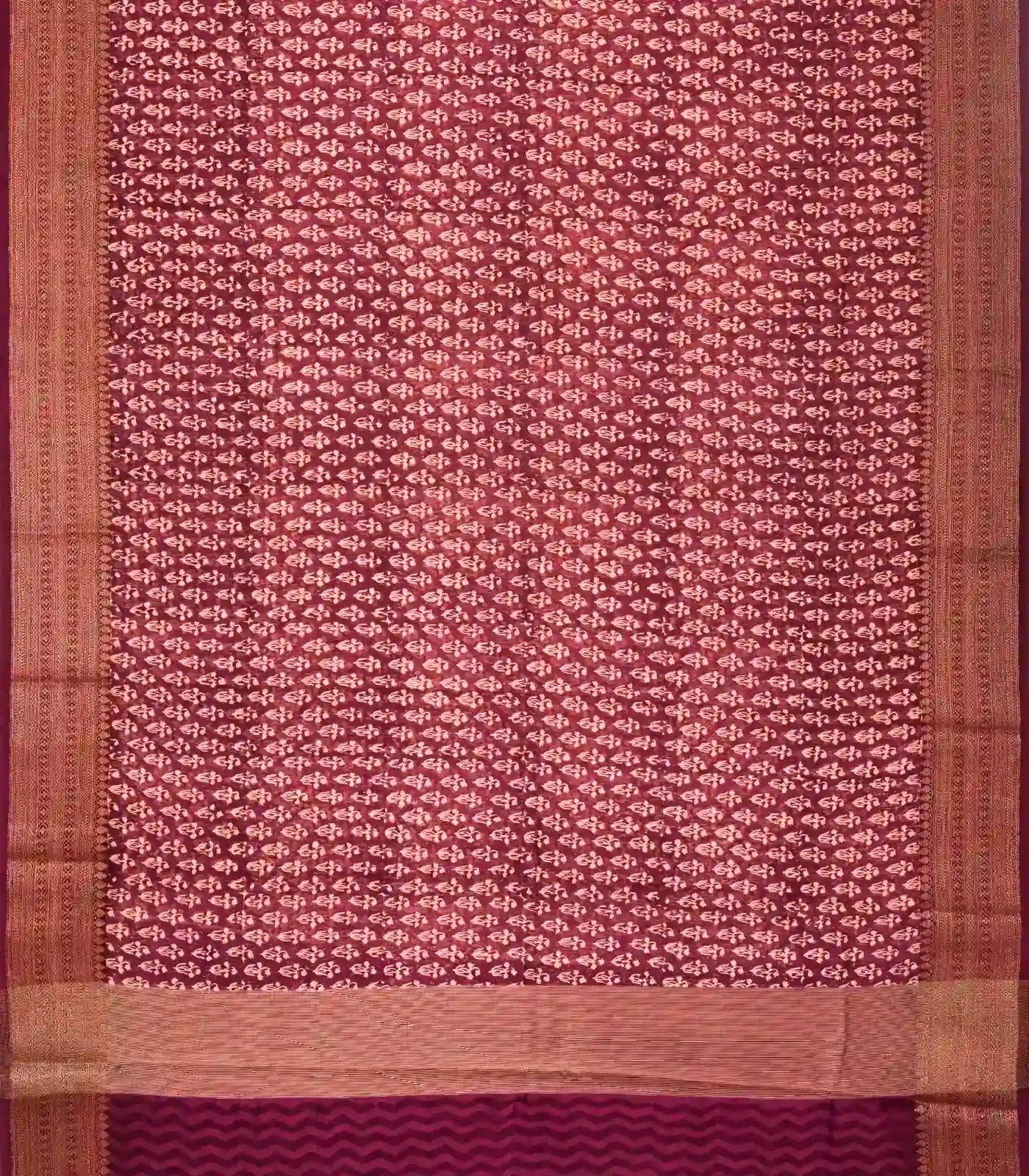 RmKV Maroon Woven Chanderi Cotton Saree With Zari Border - view 2