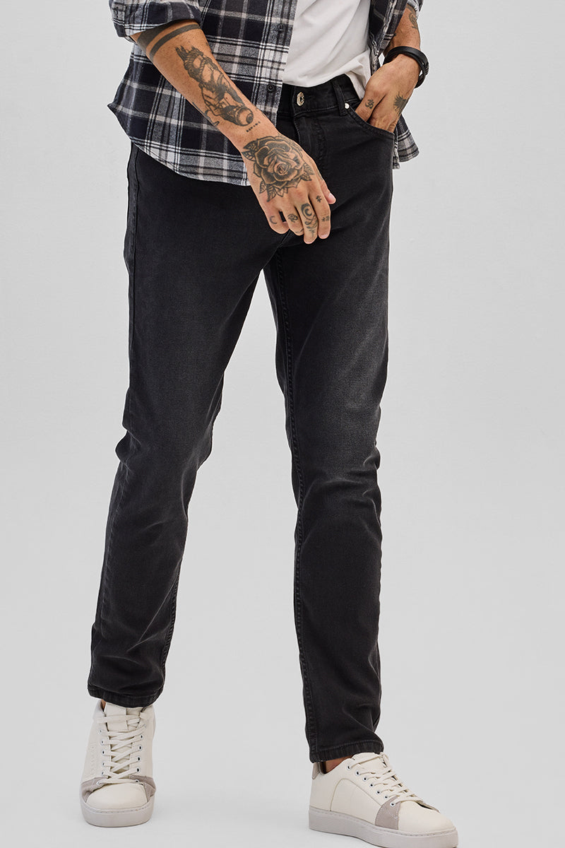 SNITCH Charcoal Grey Slim Fit Jeans