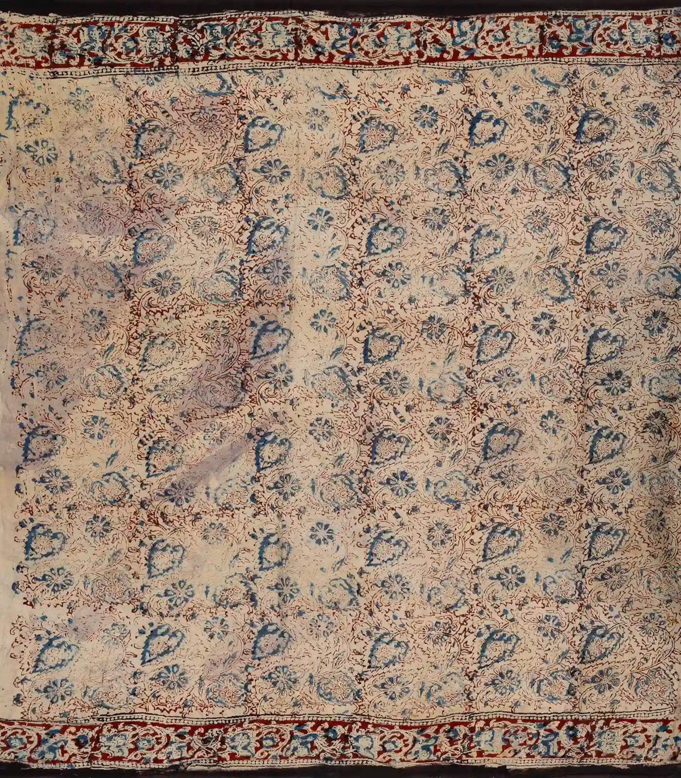 RmKV Black Handloom Kalamkari Cotton Saree With Printed Floral Motifs - view 4