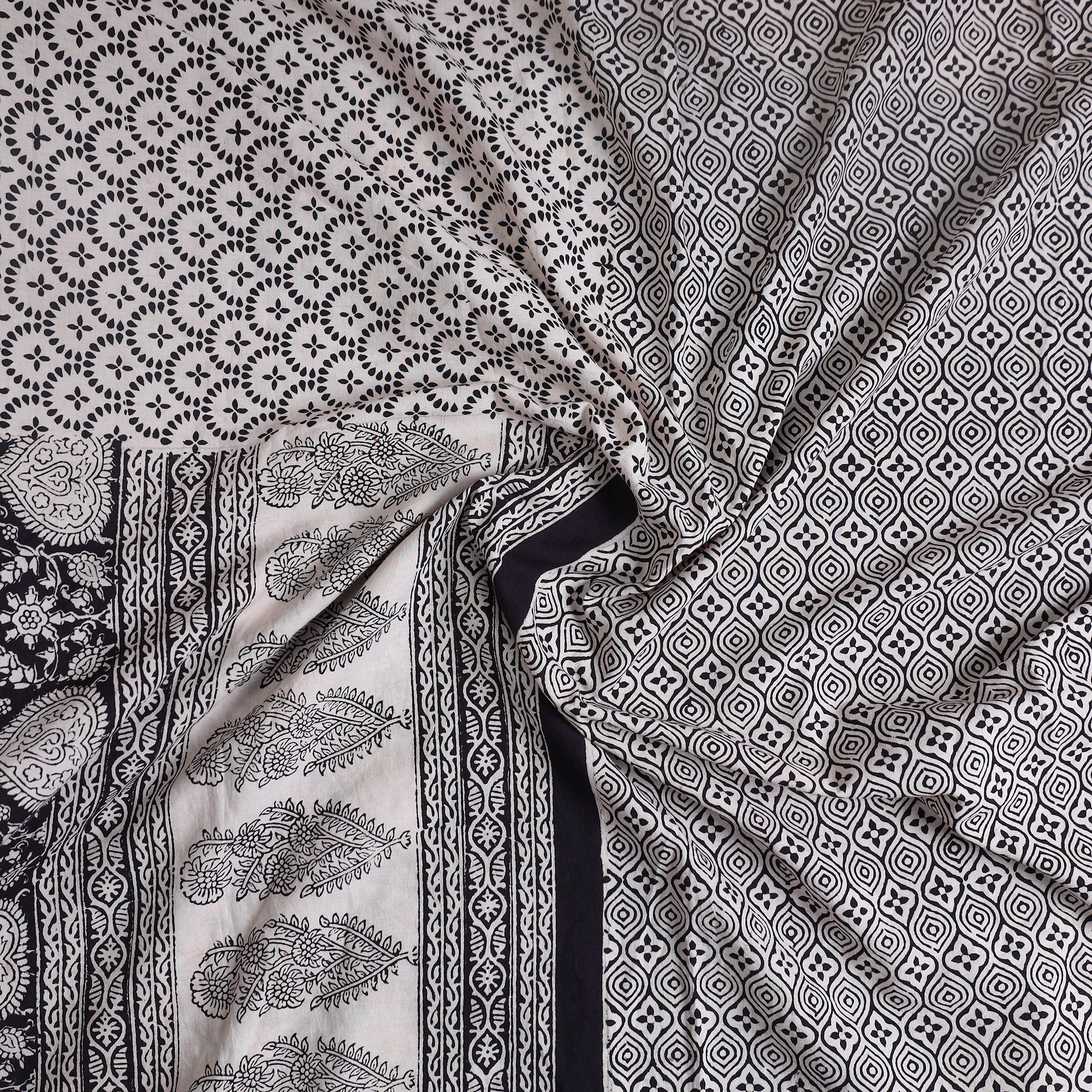BAGH PRINTS BY MOHAMMED BILAL KHATRI Black - Natural Dyed Cotton Bagh Print Kurta Material (2.2 m) 31 - view 2