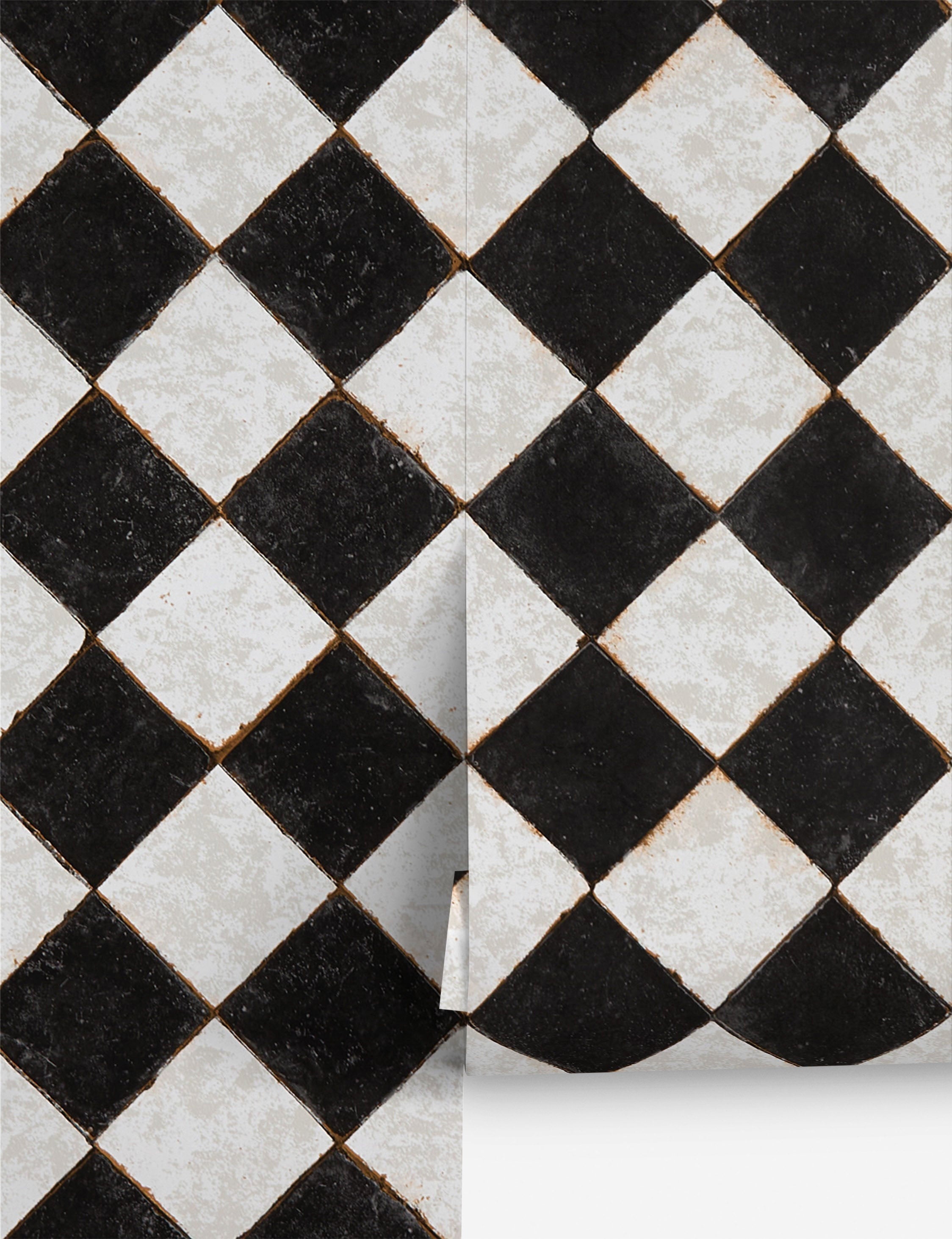 Lulu and Georgia Vintage Check Textured Peel + Stick Wallpaper by Jeremiah Brent