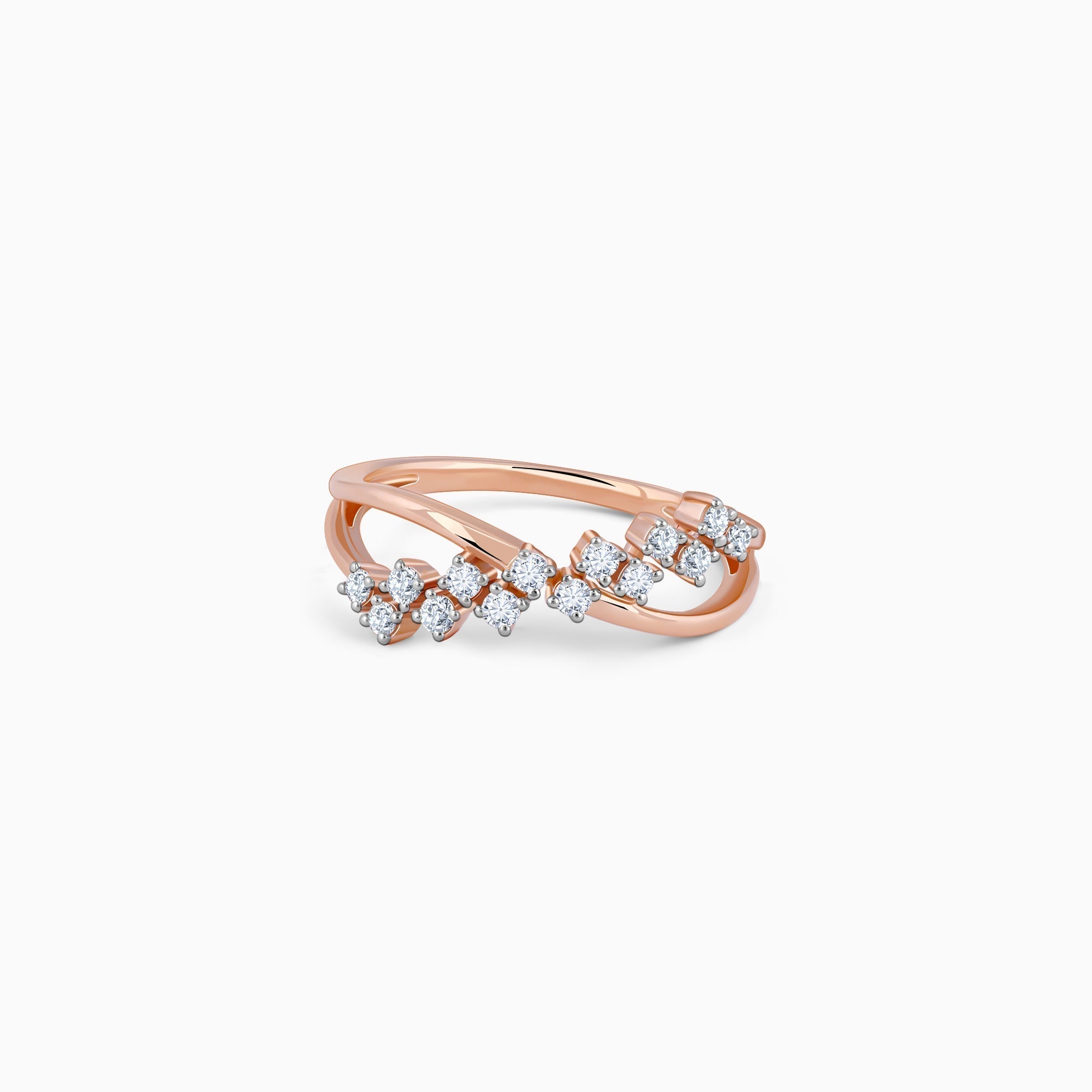 GIVA Jewellery Rose Gold Scintiller Diamond Ring