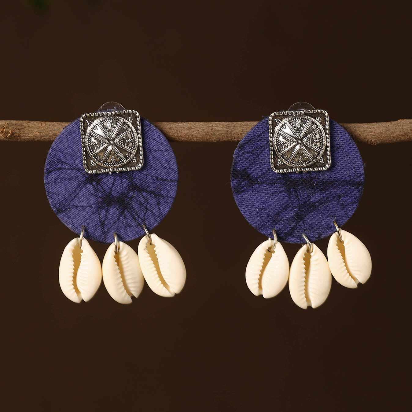 JALPARI Anaya Fabart Shell Work Earrings - view 2