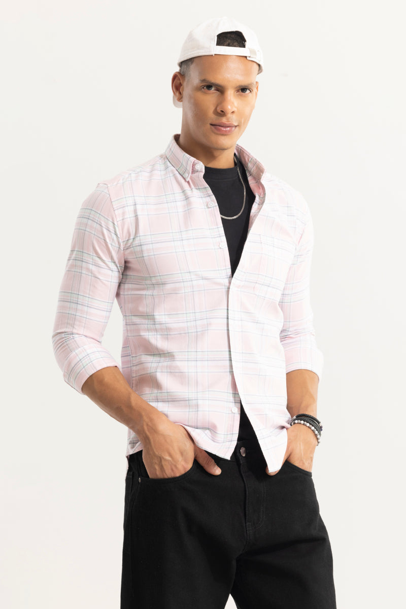 SNITCH Tartan Matrix Pink Checks Shirt