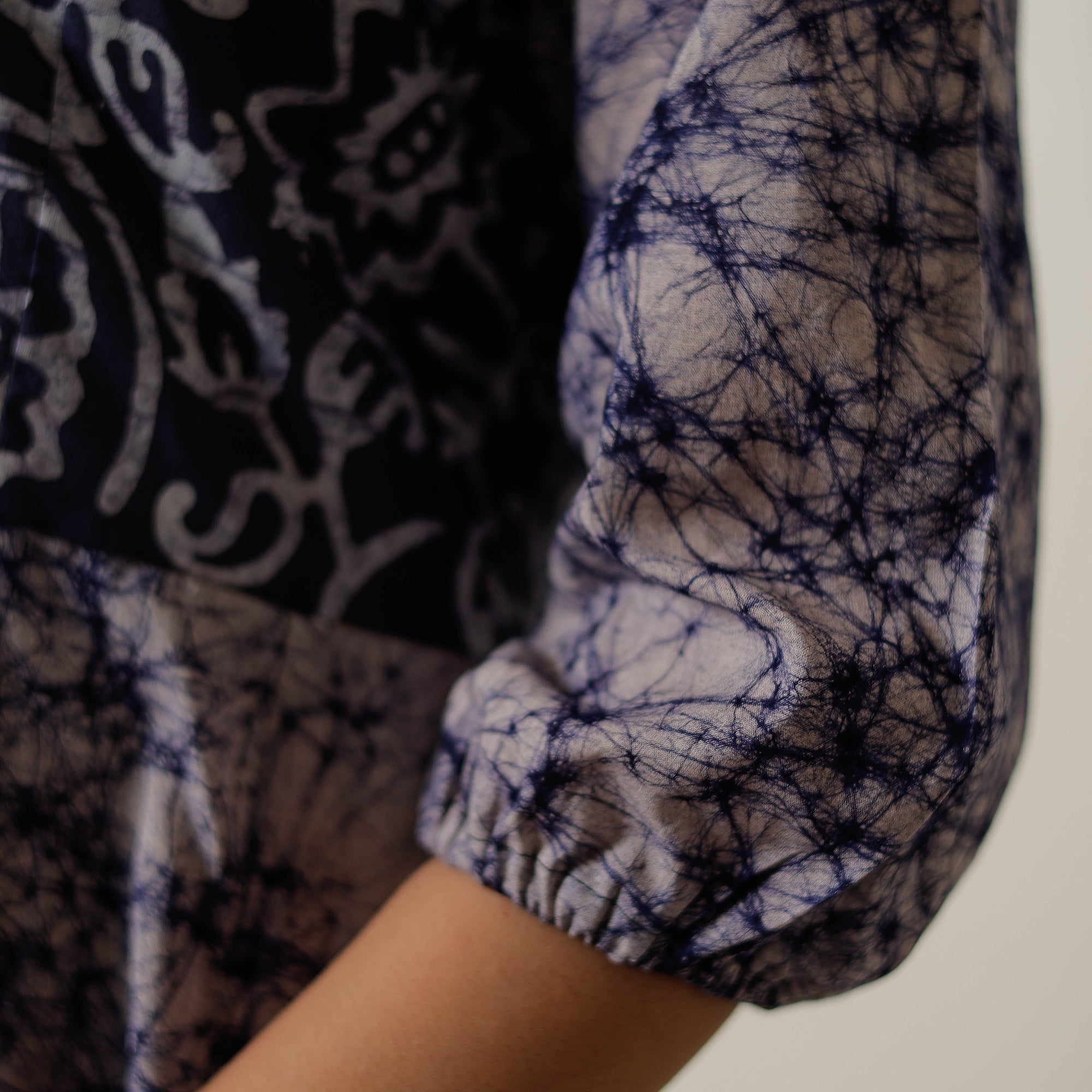 ITOKRI CASUALS Blue - Hand Batik Printed Cotton Flared Dress 01 - view 6