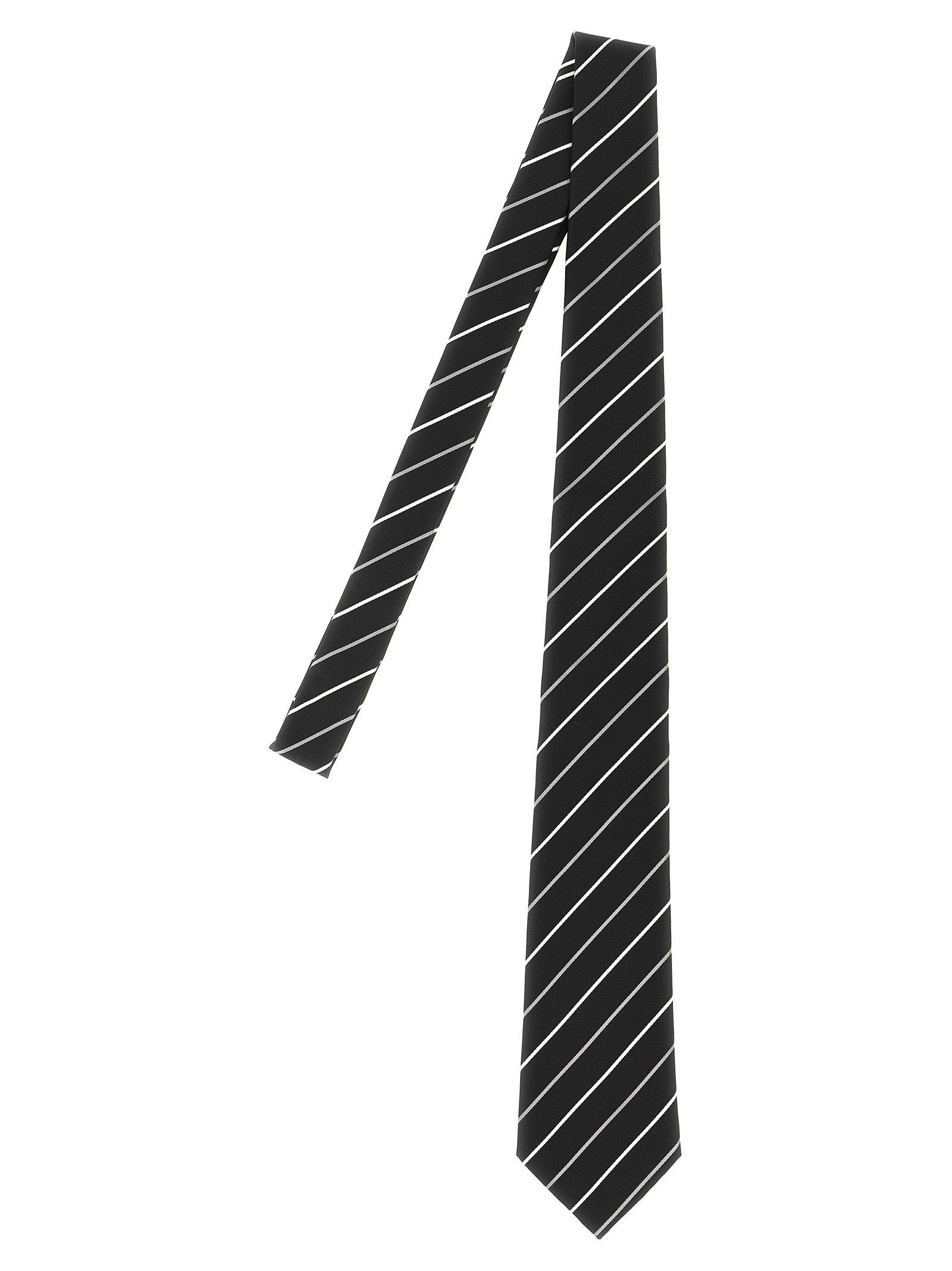 Saint Laurent Striped Tie – 100% silk