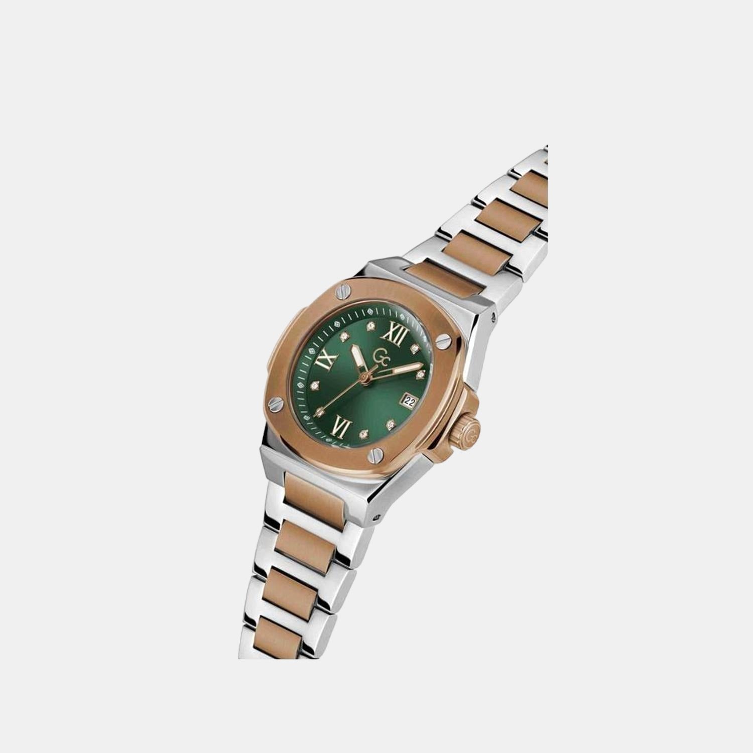 GC Coussin Shape Women Quartz Green Dial Analog Stainless Steel Watch Z12001L9MF - view 3