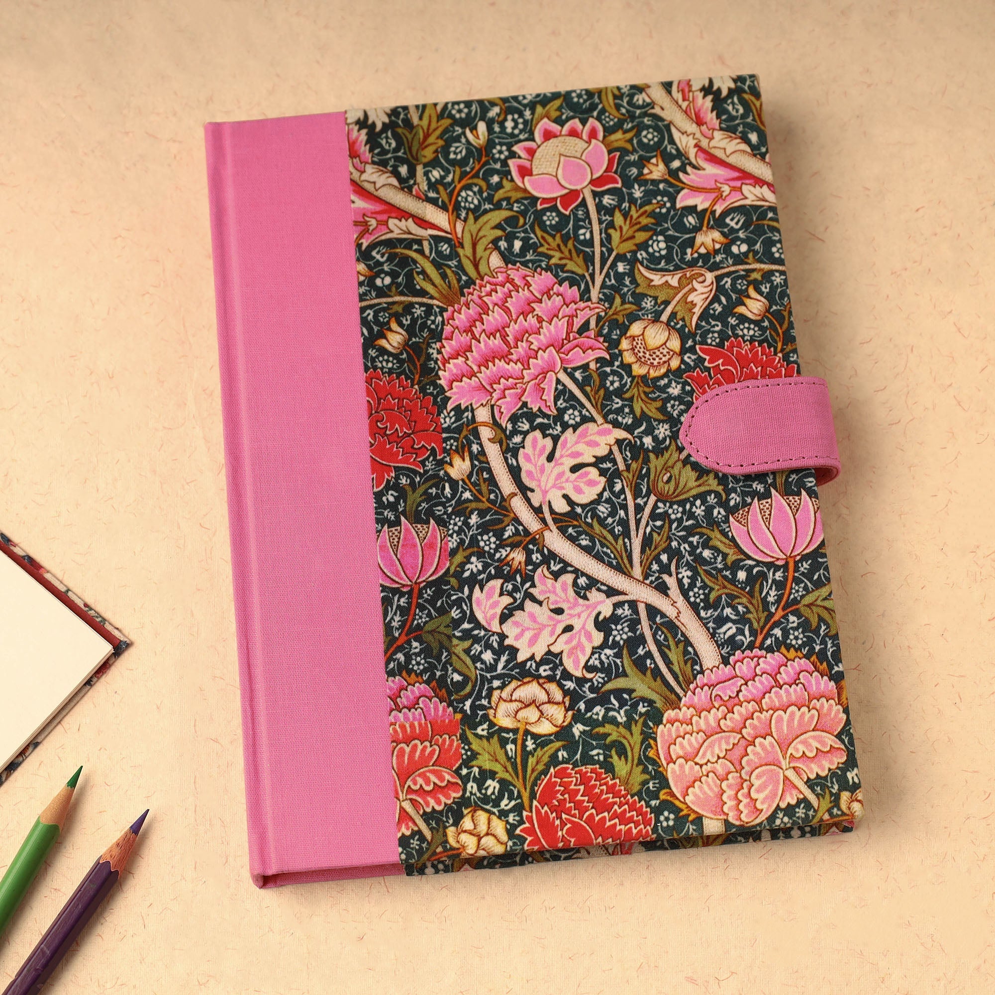 SUKRITI INPRINT Black - Floral Printed Handcrafted Magnetic Closure Notebook (8 x 6 in) 12