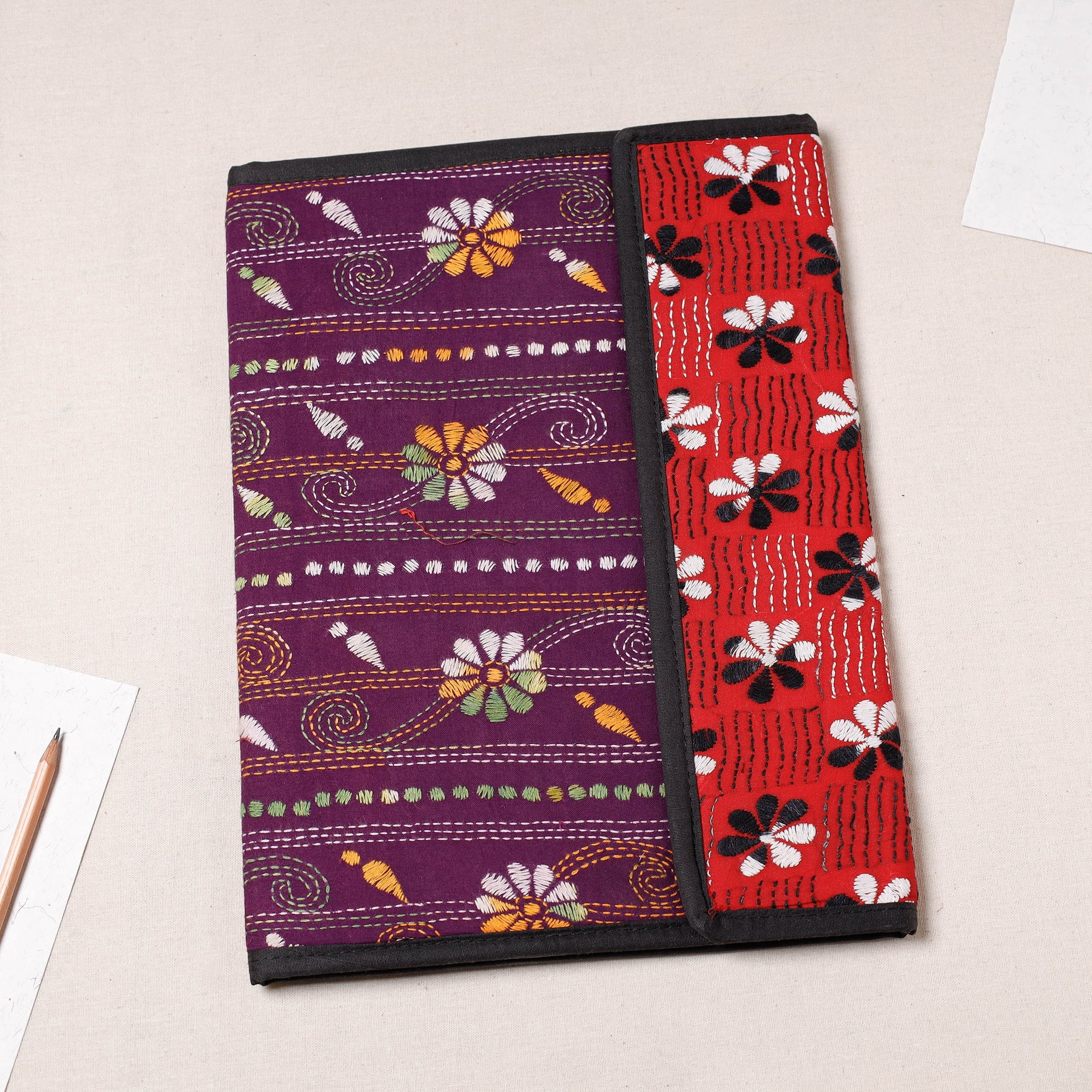 ASALKAAR Bengal Kantha Work Handcrafted File Folder