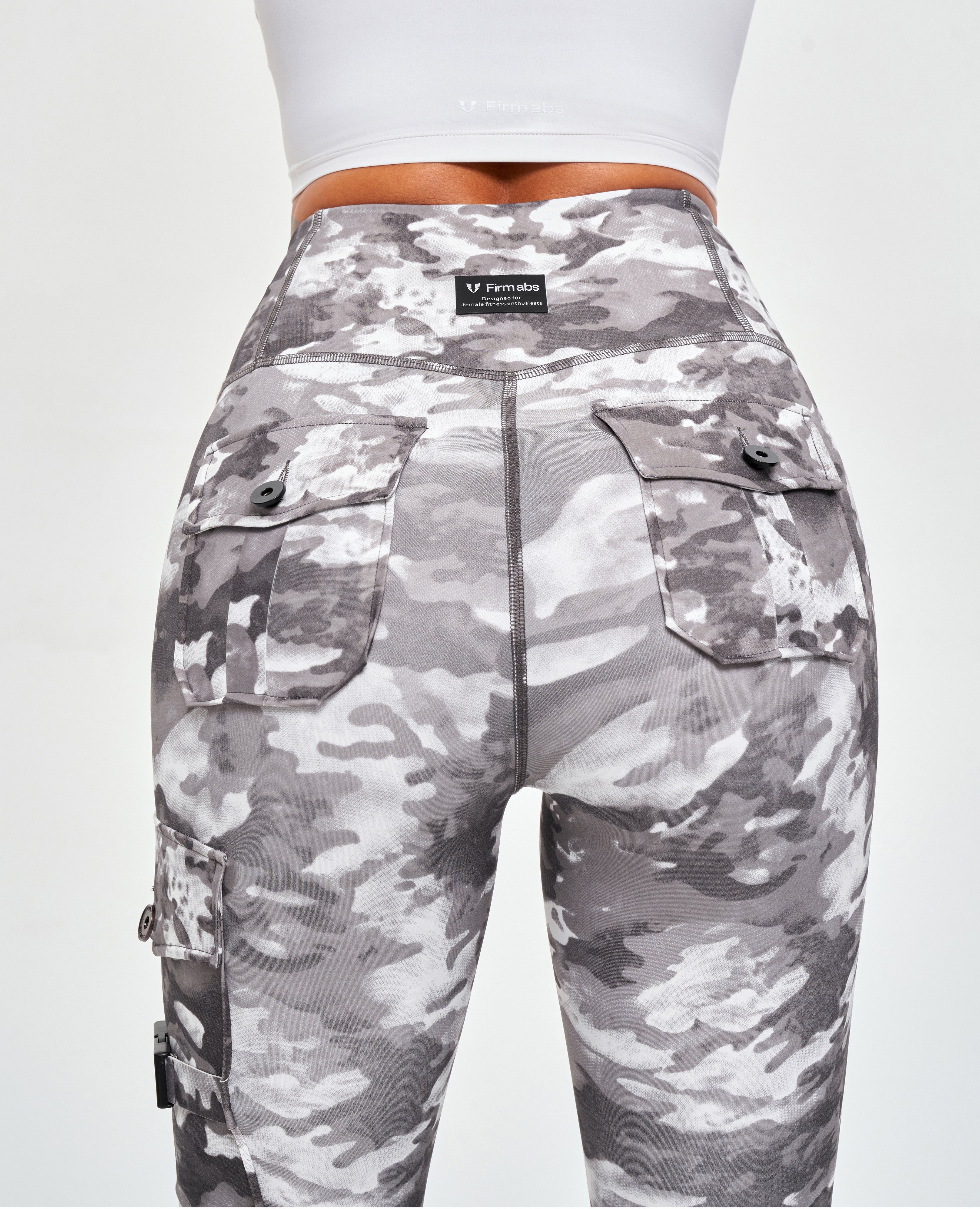 FIRM ABS Cargo Fitness Leggings - Tie Dye Camo - view 4