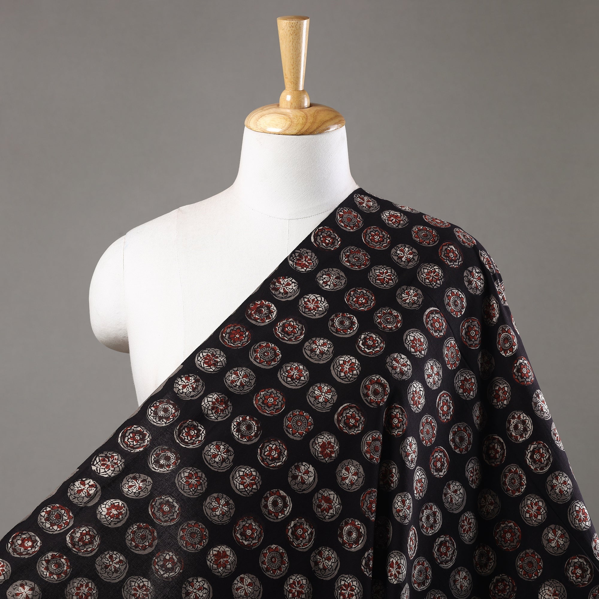 HAVELI CHRONICLES Black - Jahota Block Printed Cotton Fabric 13