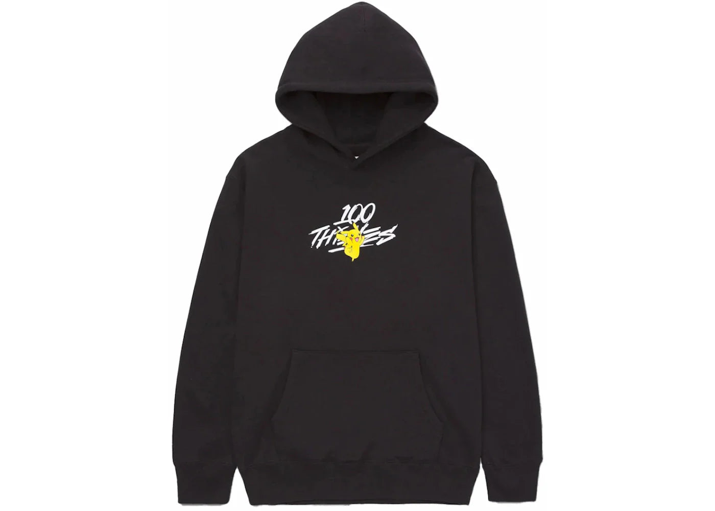 100 Thieves x Pokémon Pikachu Core Hoodie Washed Black