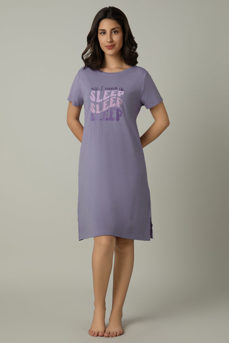 Amante Comfort Sleep Dress - All I Need Is Sleep Print