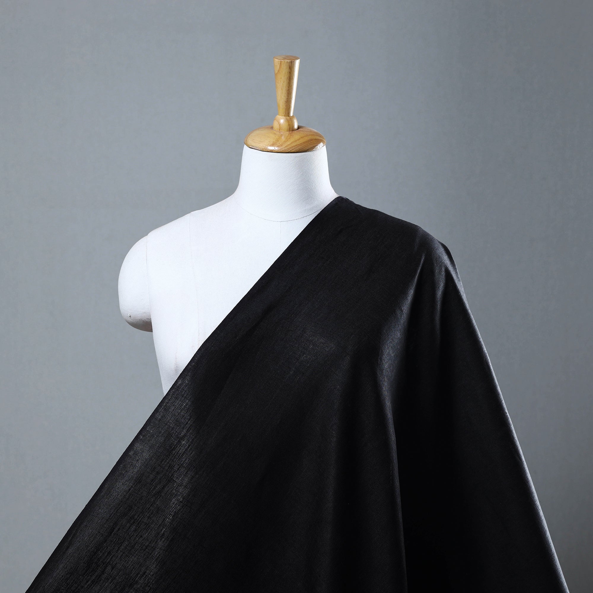 ITOKRI CRAFTS INITIATIVE Black - Handloom Pure Linen Bhagalpuri Fabric 01