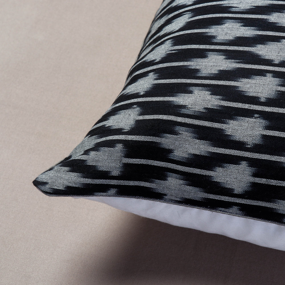 SOUTH KARGHA Black - Pochampally Ikat Cotton Cushion Cover (16 x 16 in) - view 2
