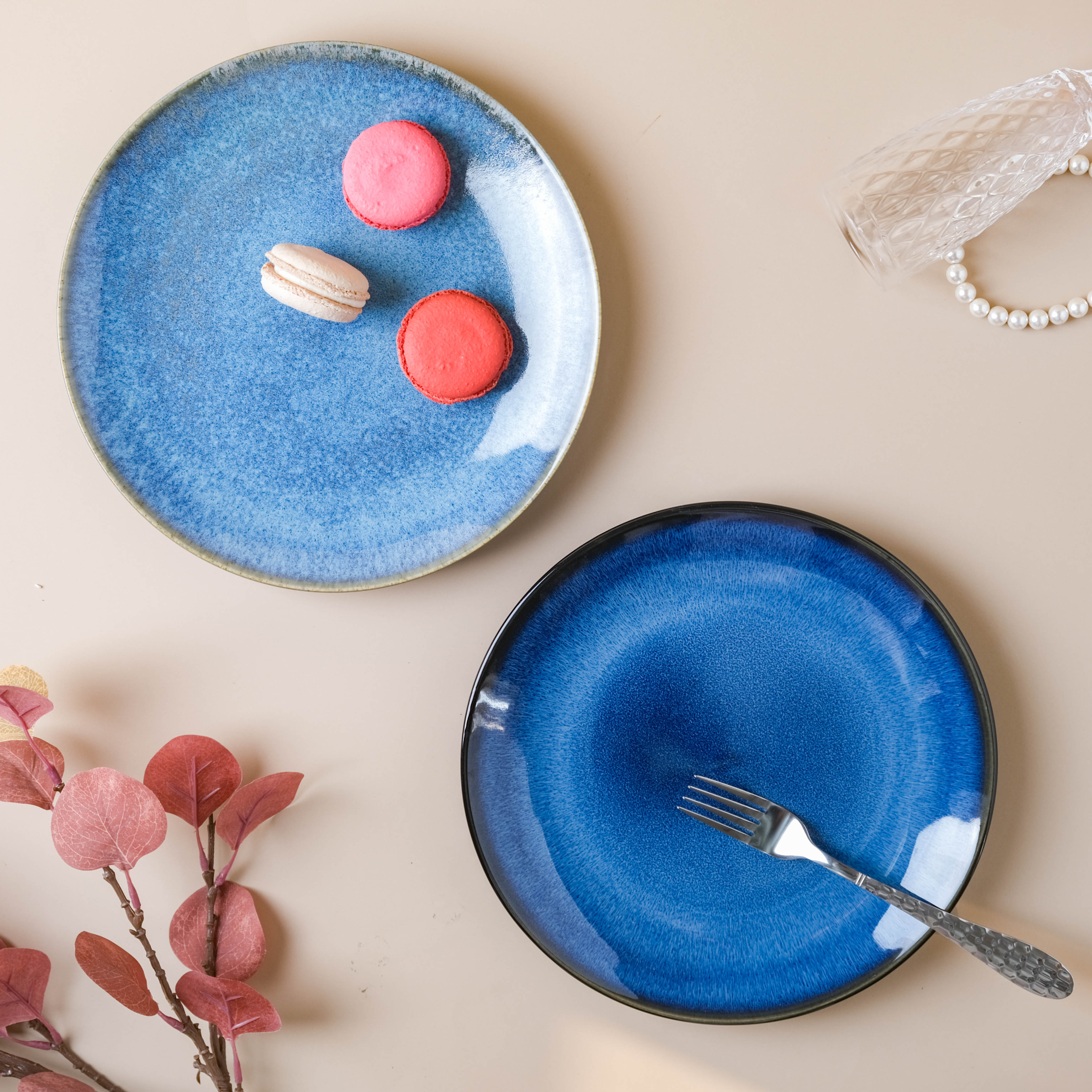Nestasia Glossy Blue Dinner Plate - view 9