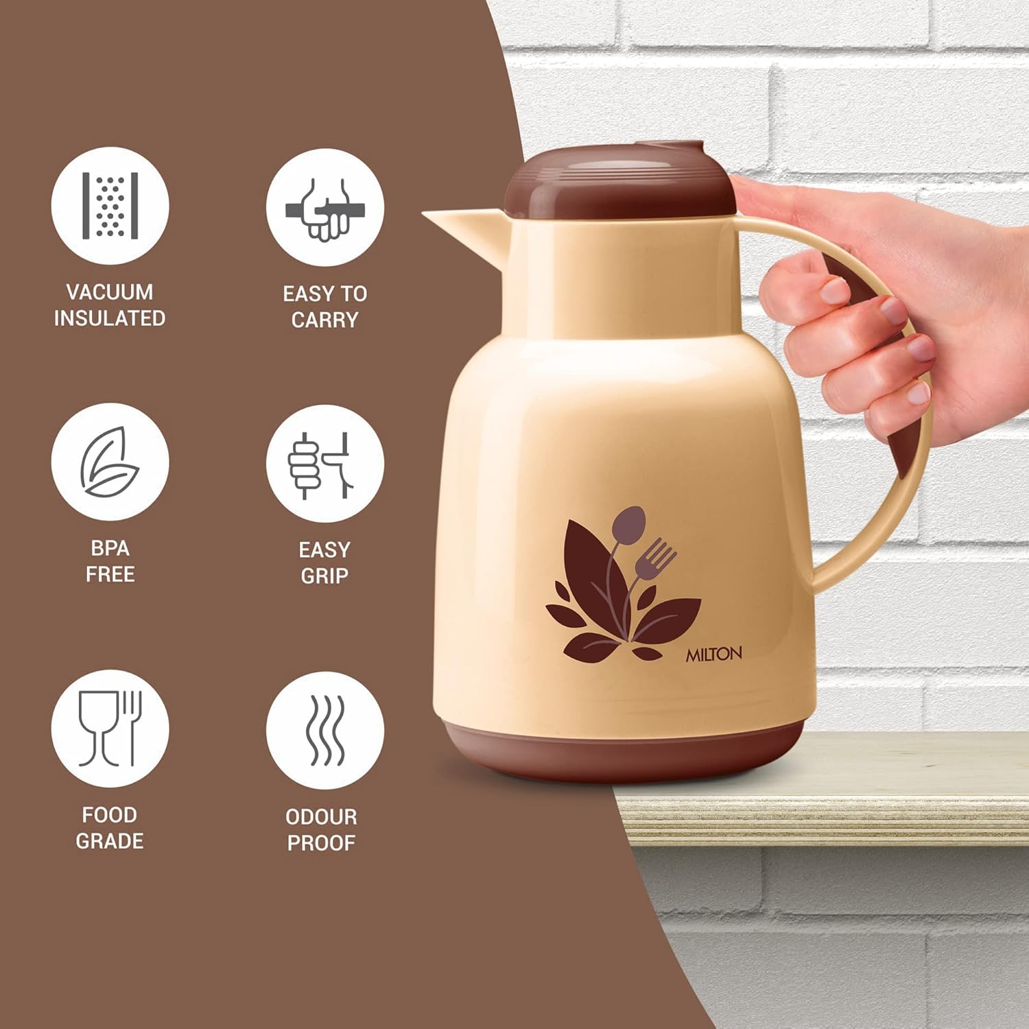 Milton Trophy Gift Set New Orchid 1500 Casserole 1260 ml + Nancy 1000 Flask 1 Liter | Set of 2 Pcs - view 3