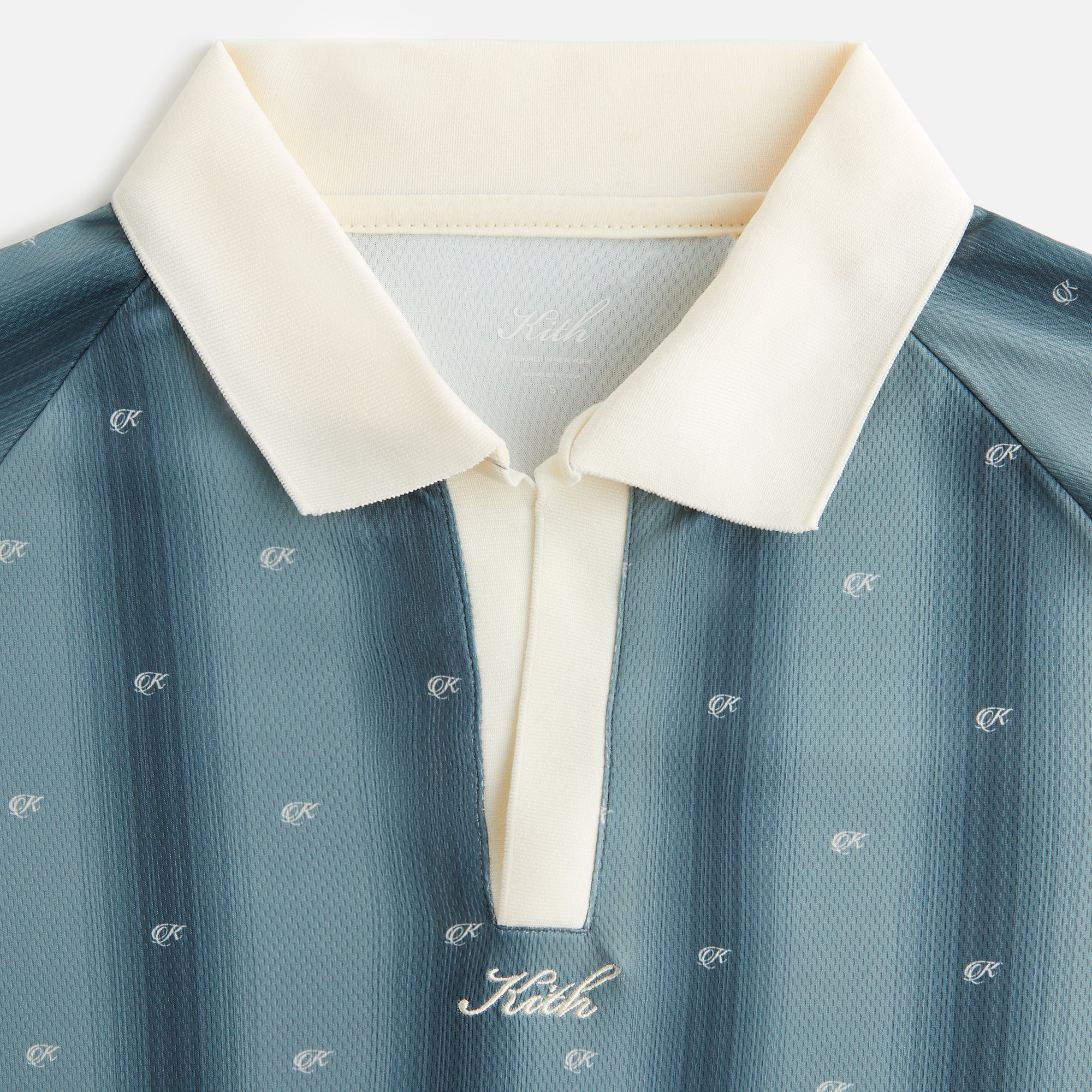 Kith Women Ridley Polo Monogram Long Sleeve Jersey - Court - view 4