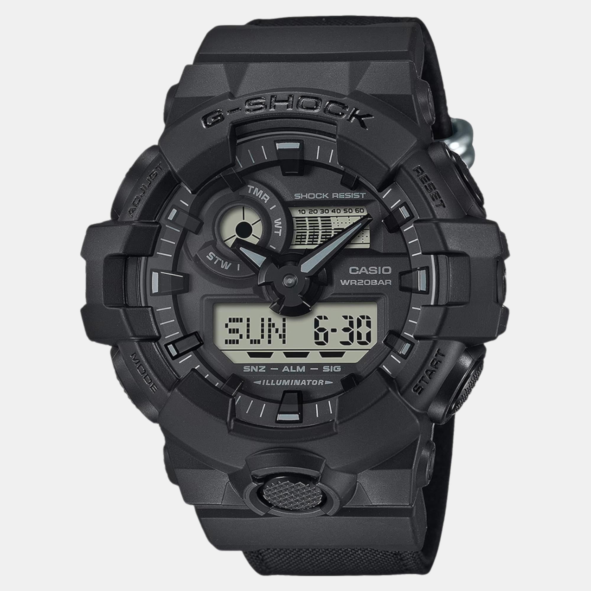 Casio G-Shock Men Quartz Black Dial Analog-Digital Fabric Watch G1525