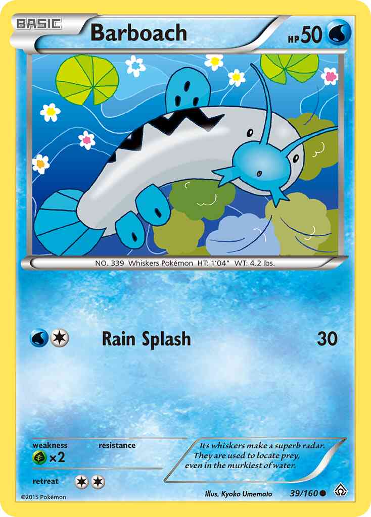 Common xy5-39 reverse – Pokémon Barboach - 39/160 - Common [xy5-39] [Reverse Holo]