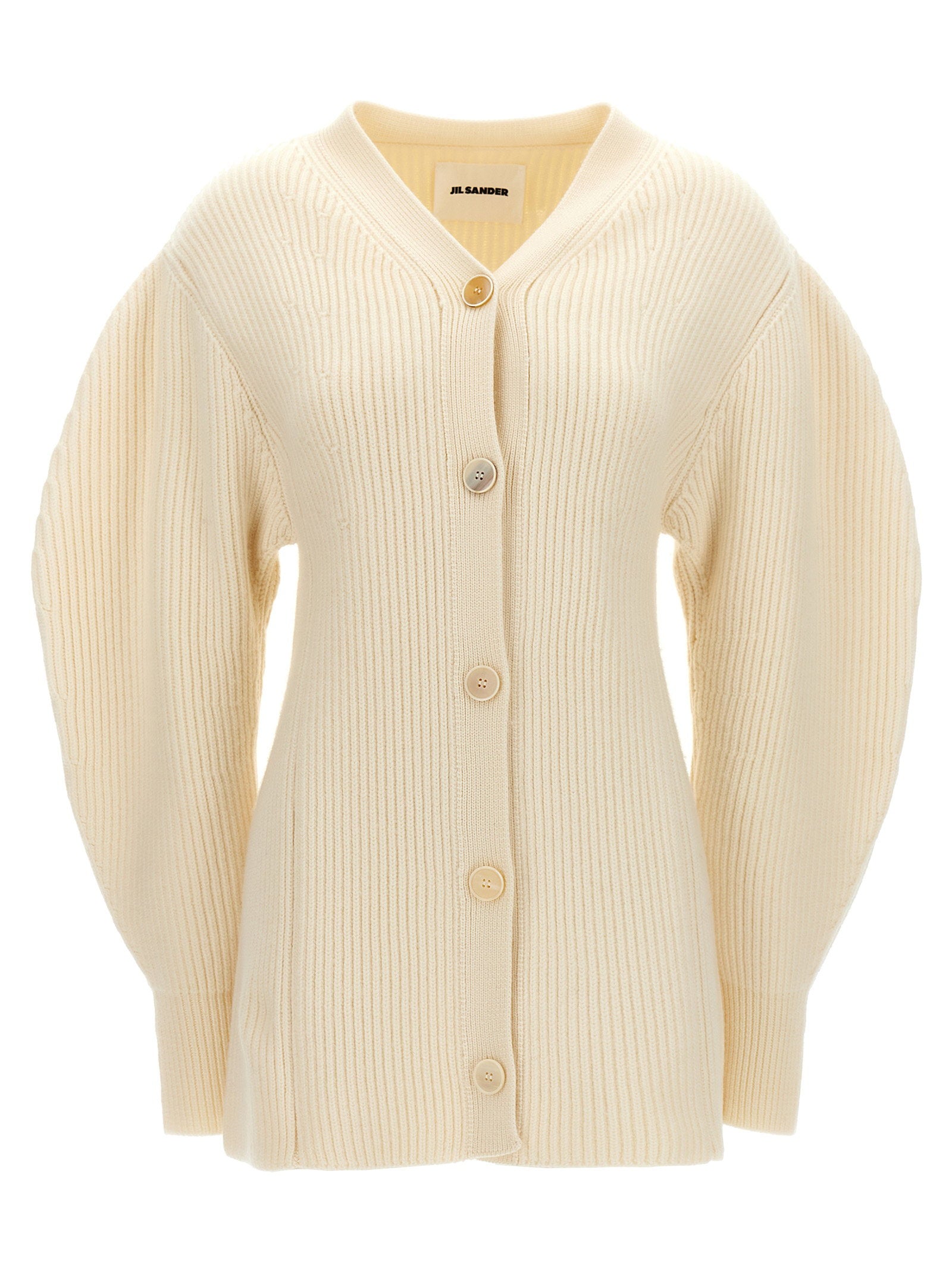 Jil Sander Ribbed Cardigan – 100% wool