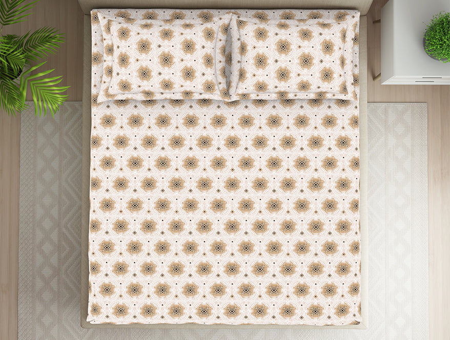 Spaces India Ornate Brown Polycotton Fitted Queen Harmony - By Welspun - view 3