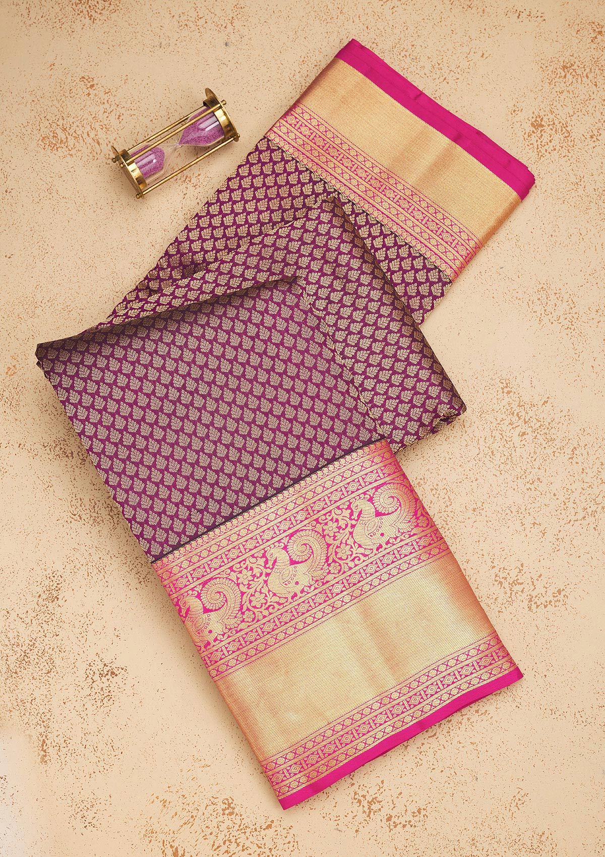 Koskii Purple Zariwork Pure Silk Saree – Women's