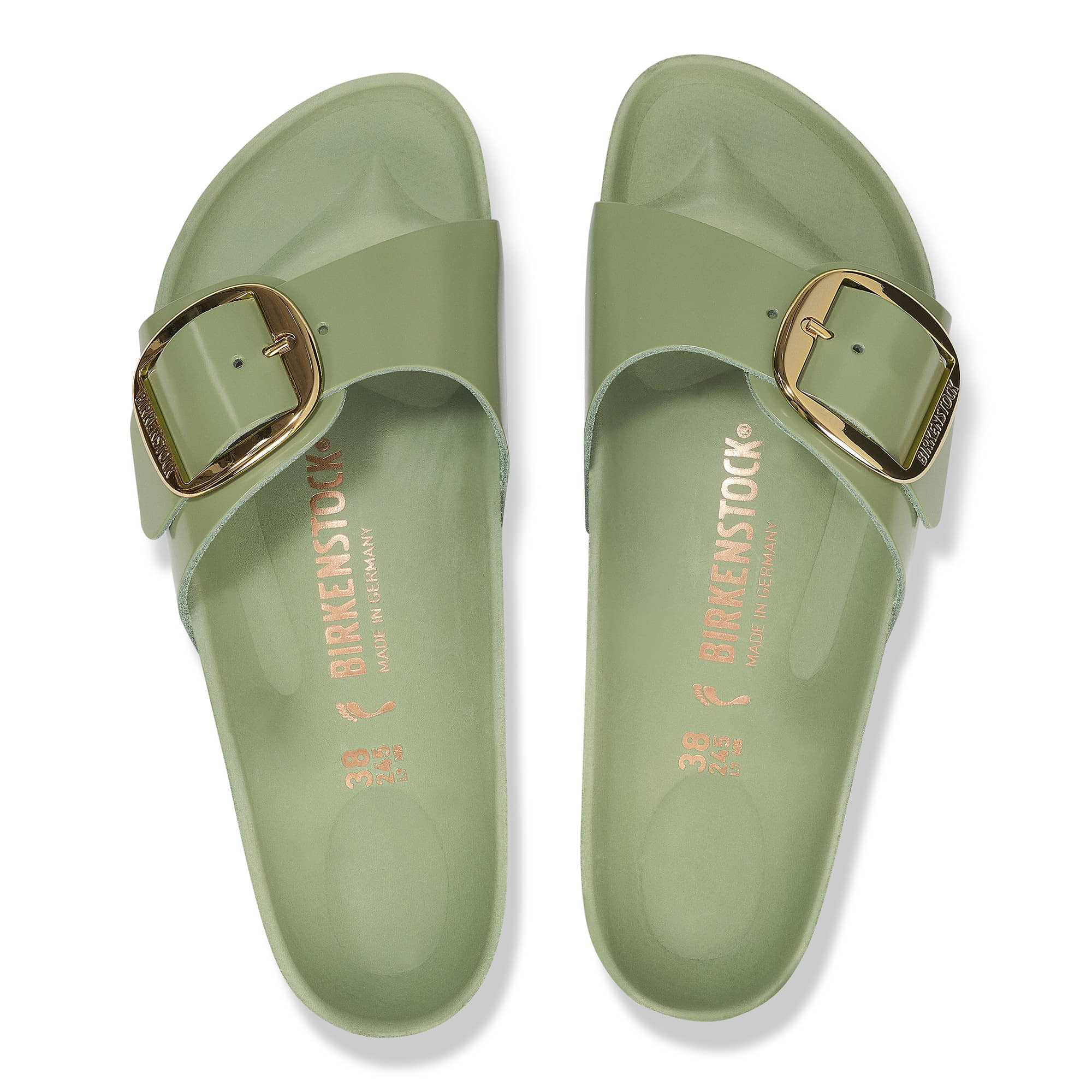 Birkenstock Madrid Big Buckle Natural Leather Patent - view 2