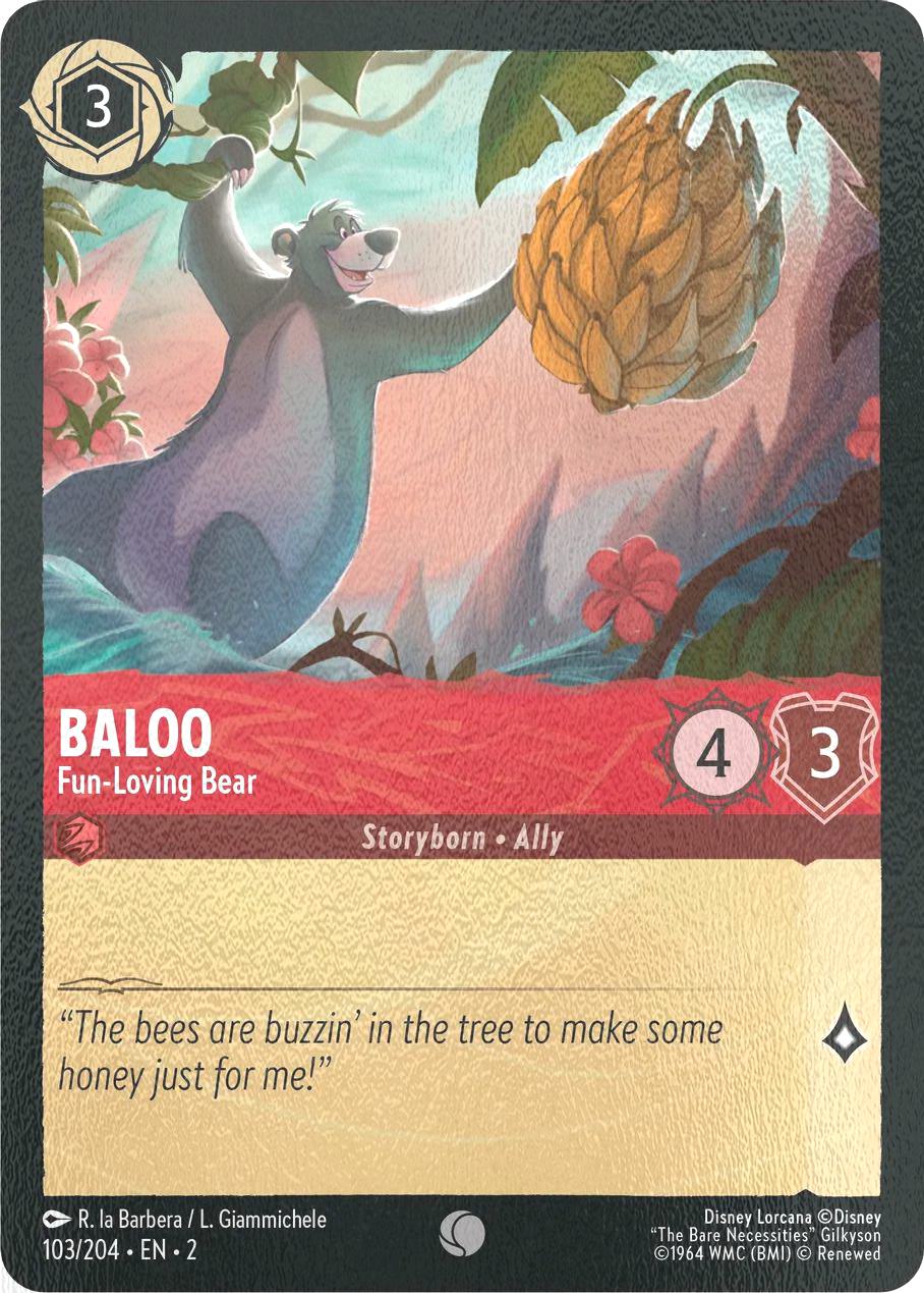 Floodborn cold foil – Lorcana Baloo - Fun-Loving Bear - 103/204 [Rise Of The Floodborn] [Cold Foil]